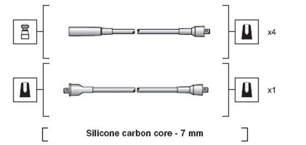 Zündleitungssatz “MAGNETI MARELLI 5 , 7 mm”