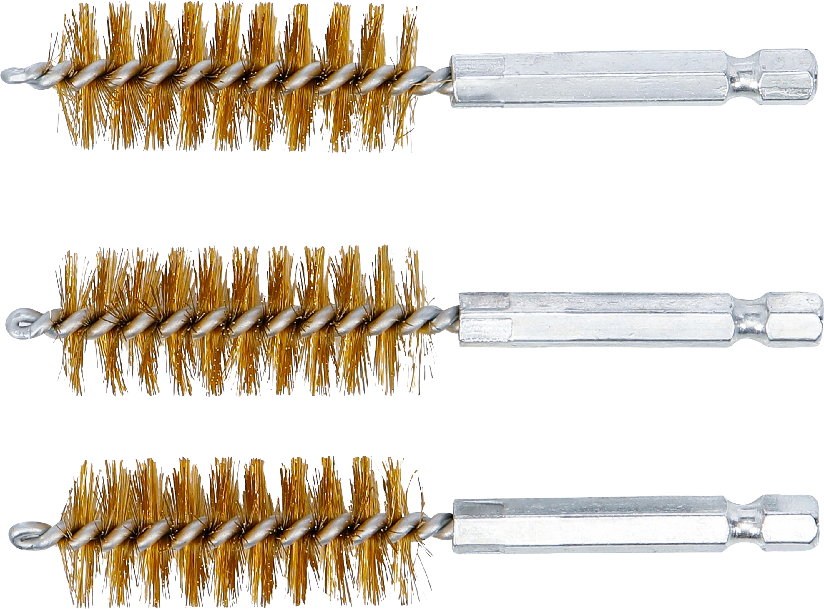 BGS Messingbürste | 18 mm | Antrieb Außensechskant 6,3 mm (1/4") | 3-tlg.