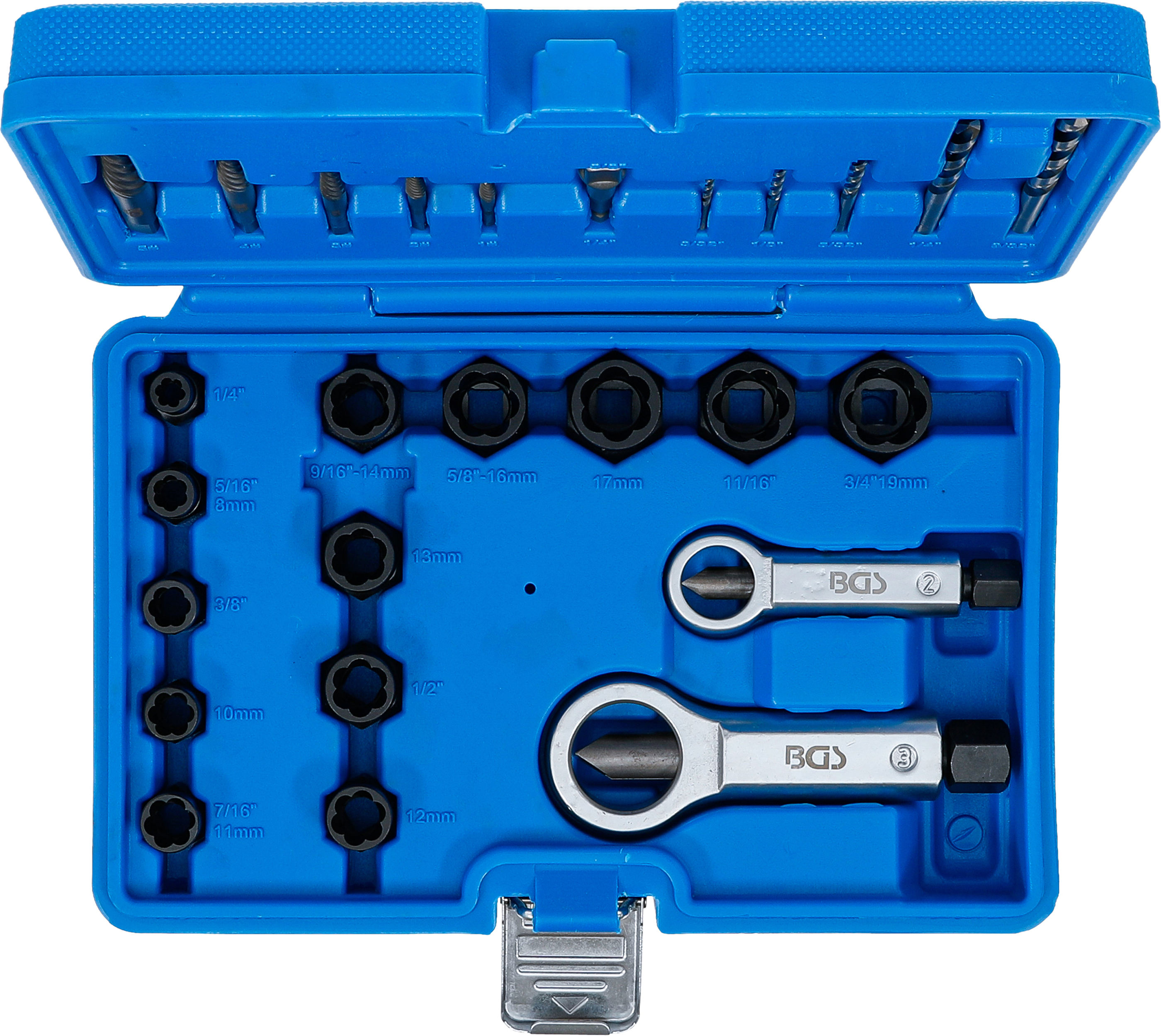 BGS Spiral-Profil-Steckschlüssel-Einsatz / Schraubenausdreher und Mutternsprenger-Satz | 26-tlg.