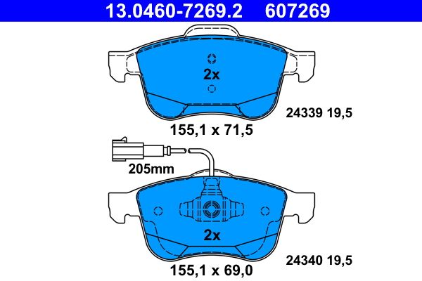 Bremsbelagsatz vorne , passt zu: ALFA ROMEO GIULIETTA 1.4-2.0D 04.10-12.20