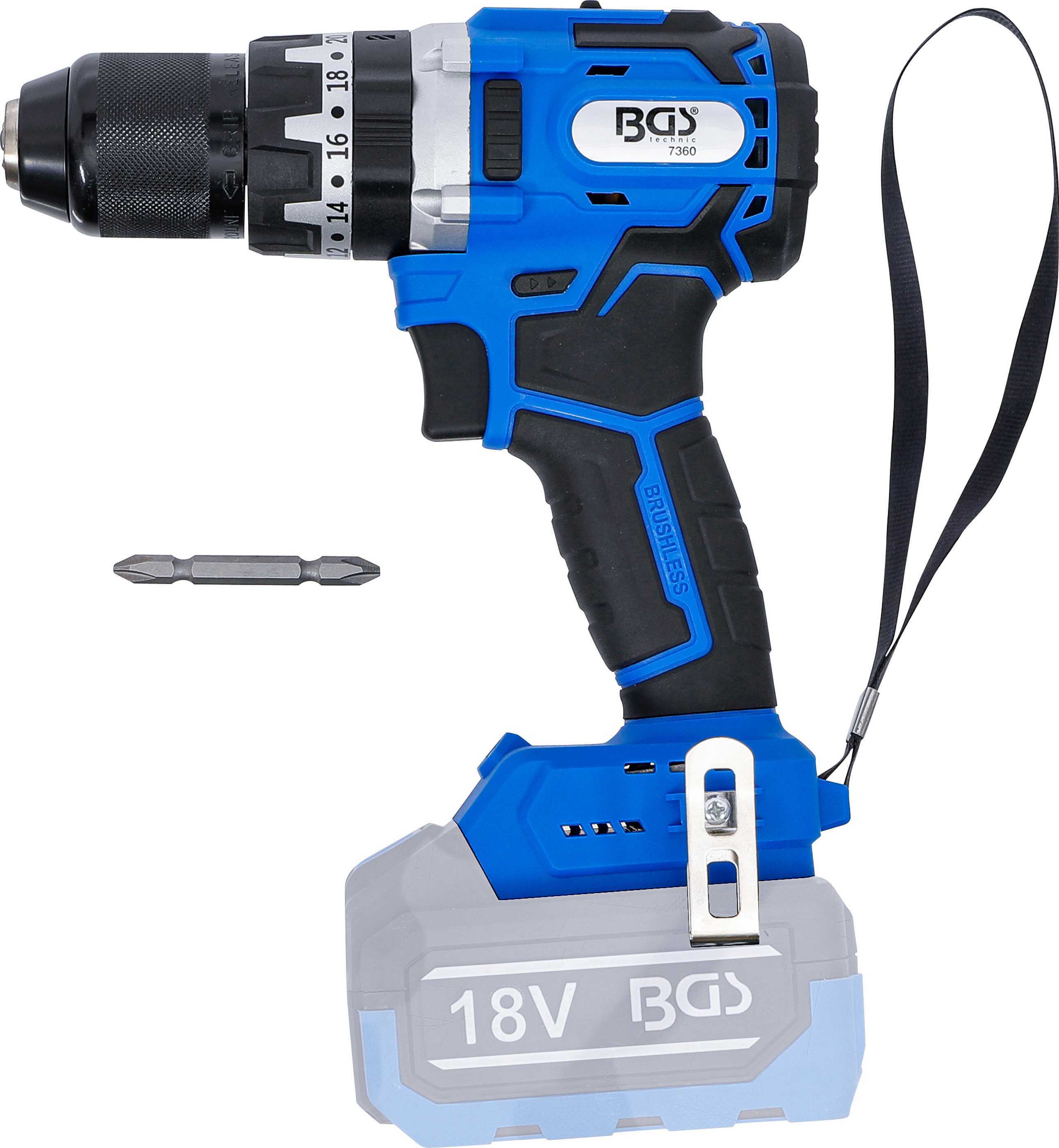 BGS Akku-Schlagbohrschrauber-Satz | bürstenlos | 65 Nm | 18 V | mit Akku und Schnell-Ladegerät