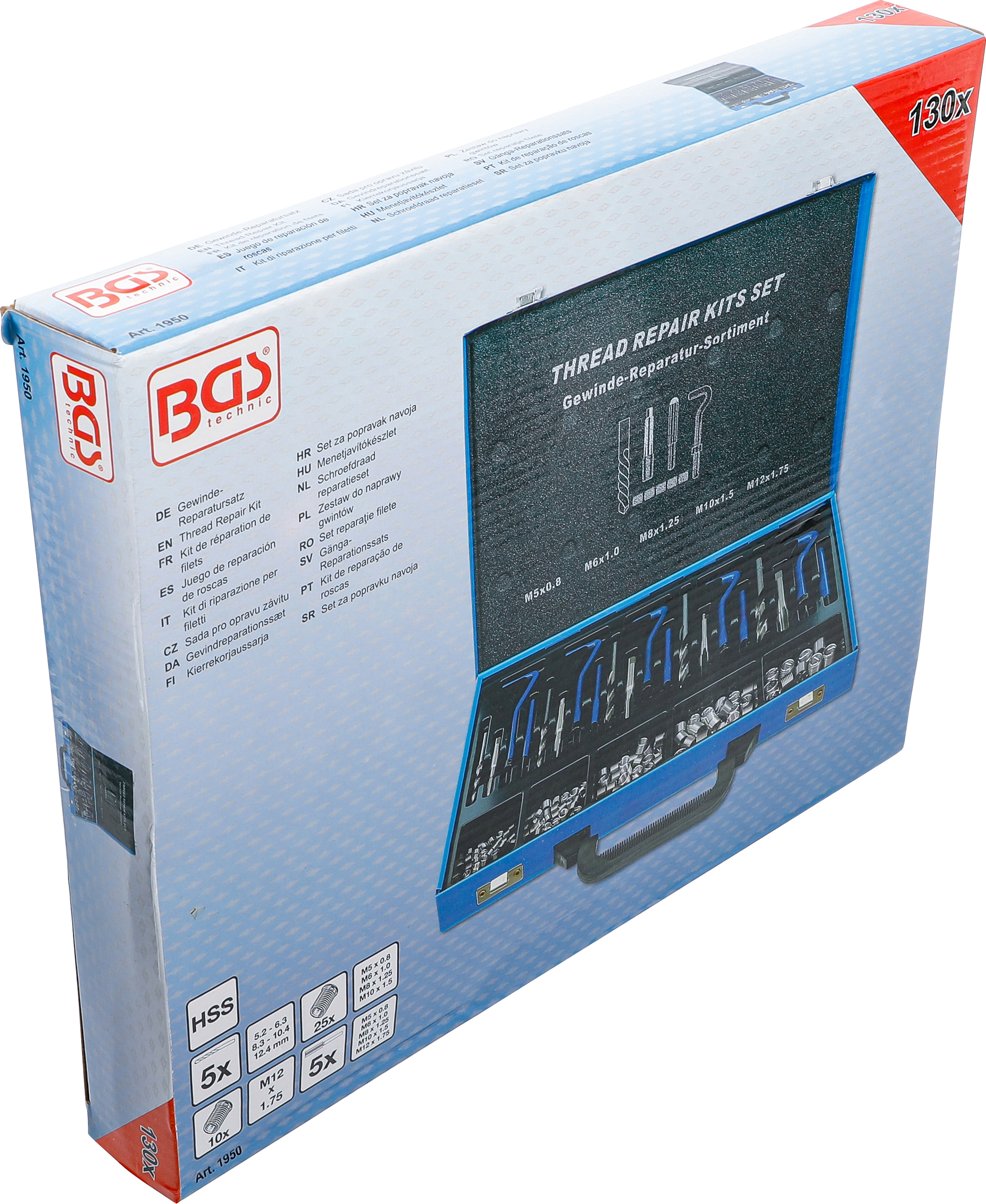 BGS Gewinde-Reparatursatz | M5 - M12 | 130-tlg.