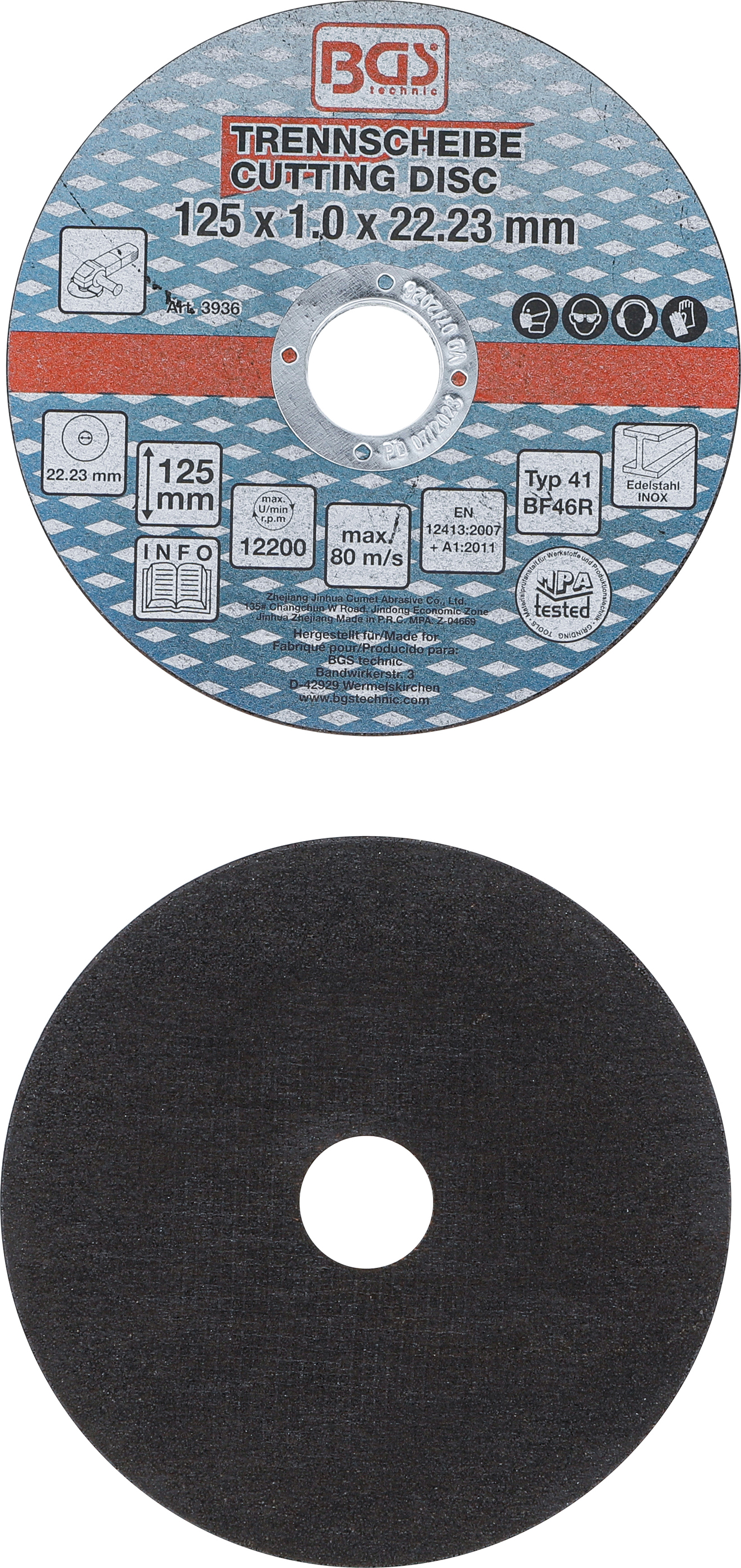 BGS Trennscheiben für Edelstahl | Ø 125 x 1,0 x 22,2 mm | 5-tlg.