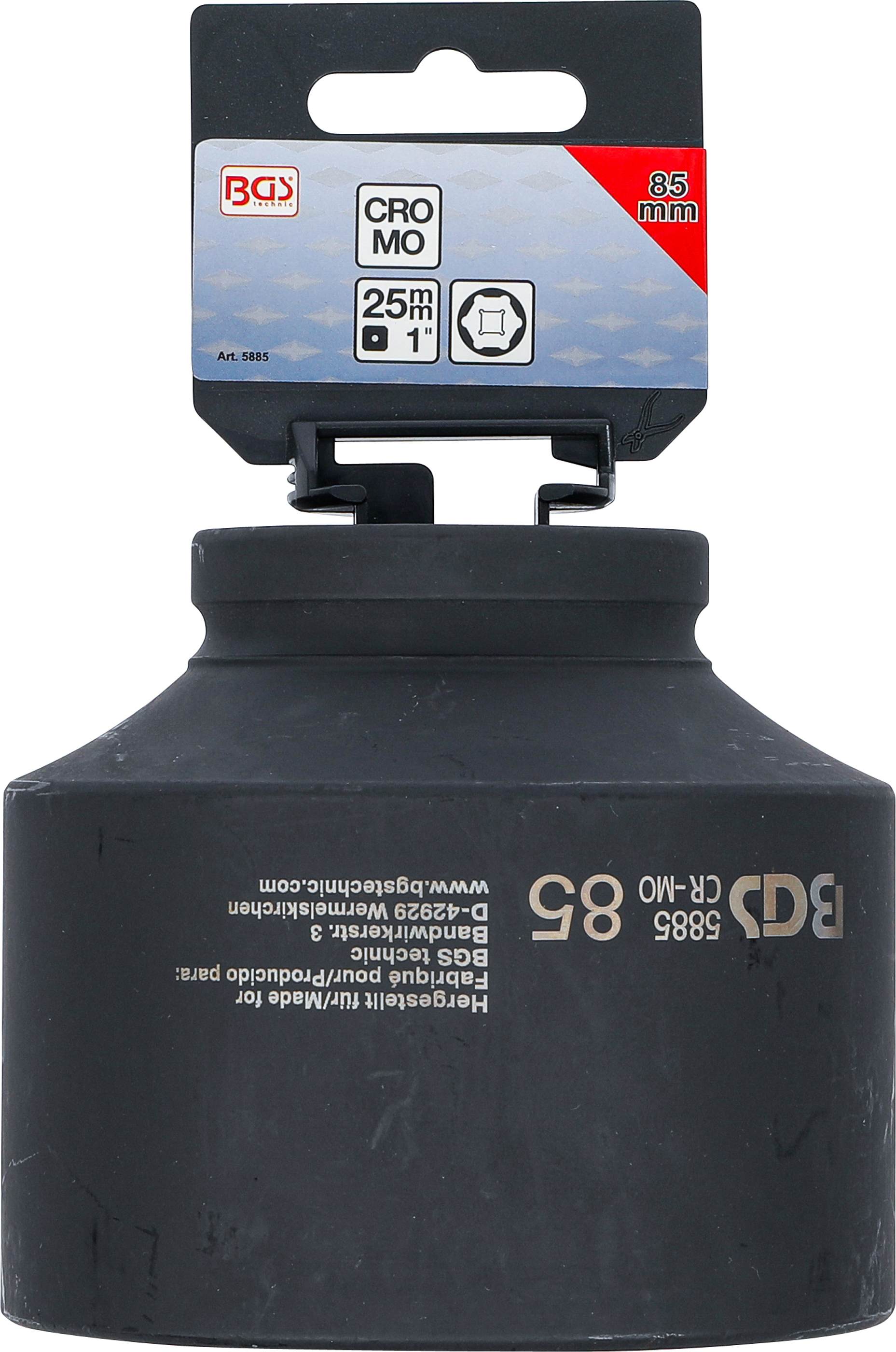 BGS Kraft-Steckschlüssel-Einsatz Sechskant | Antrieb Innenvierkant 25 mm (1") | SW 85 mm