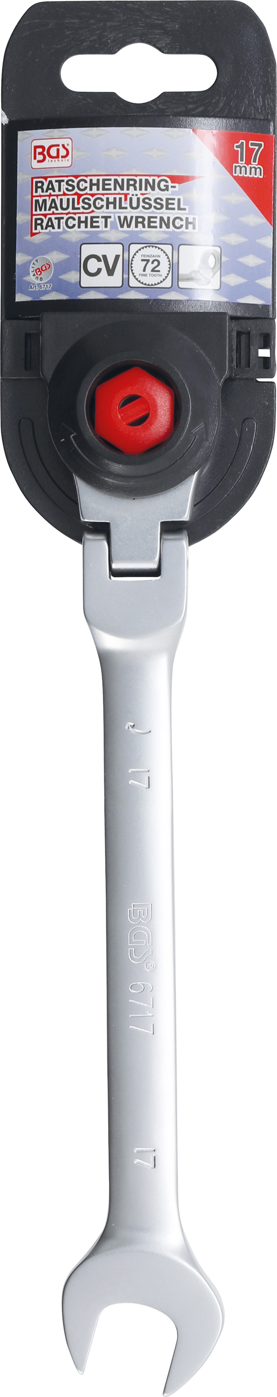BGS Ratschenring-Maulschlüssel | abwinkelbar | SW 17 mm