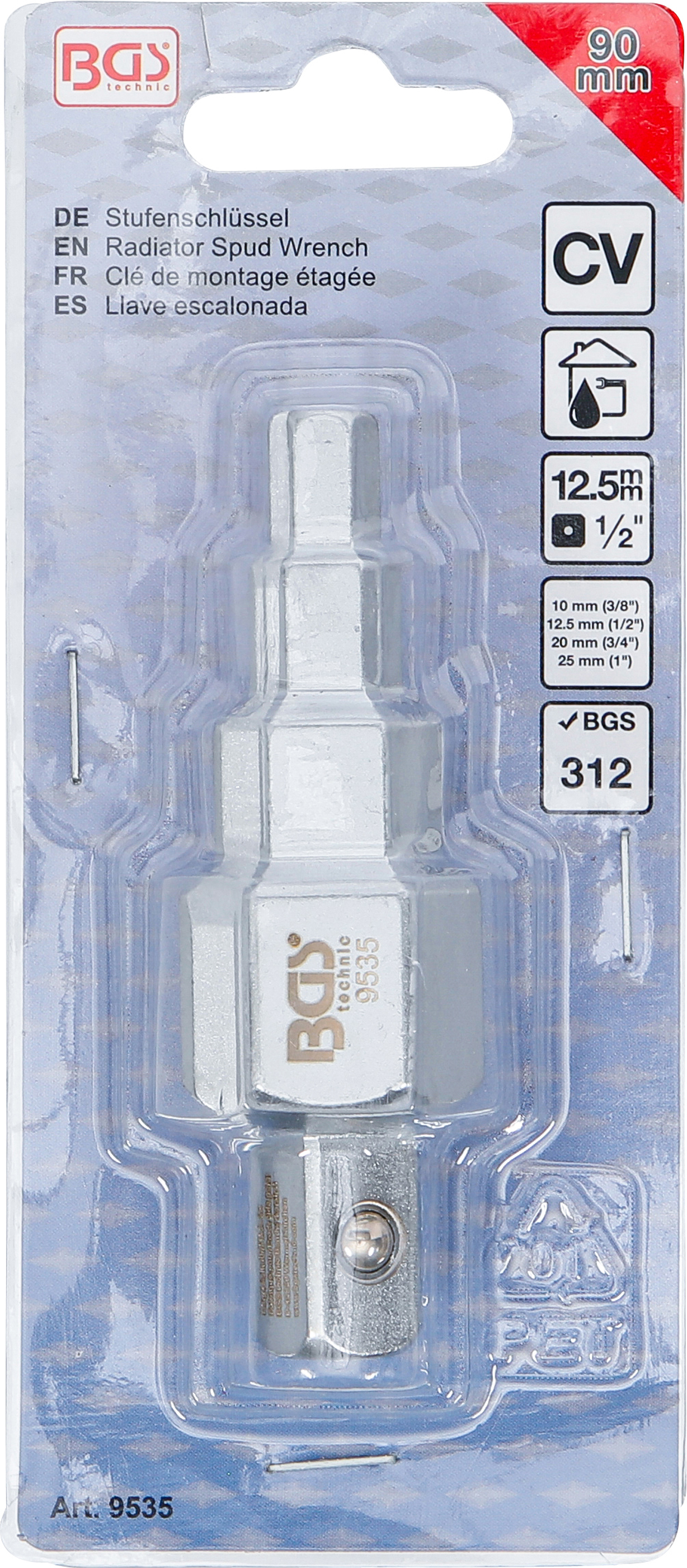 BGS Stufenschlüssel | Antrieb Außenvierkant 12,5 mm (1/2") | 4-stufig