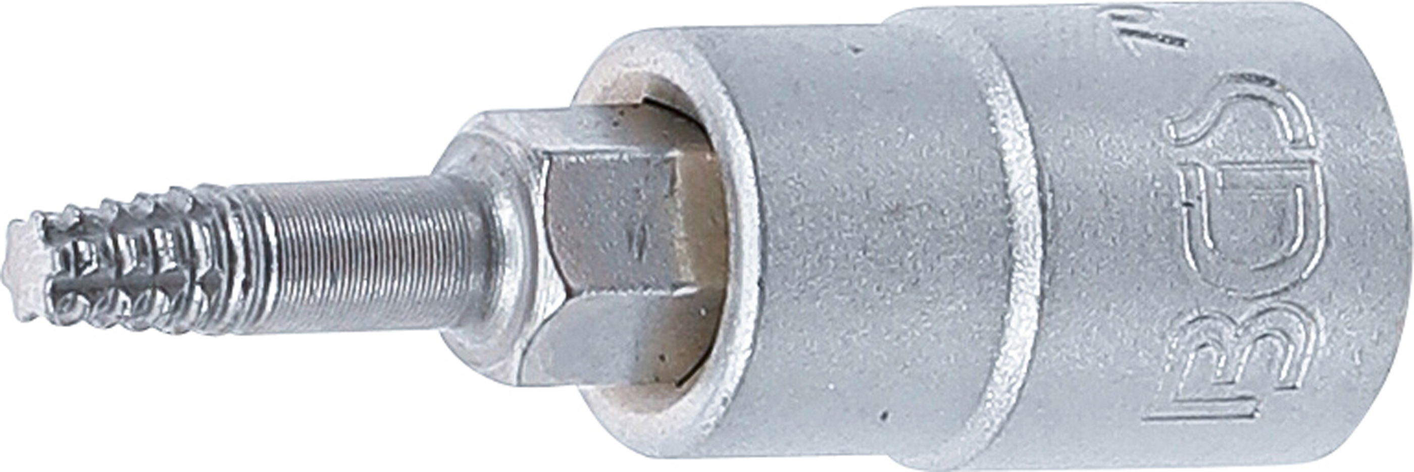 BGS Schraubenausdreher-Bit-Einsatz | Antrieb Innenvierkant 6,3 mm (1/4") | für defektes T-Profil (für Torx) T15
