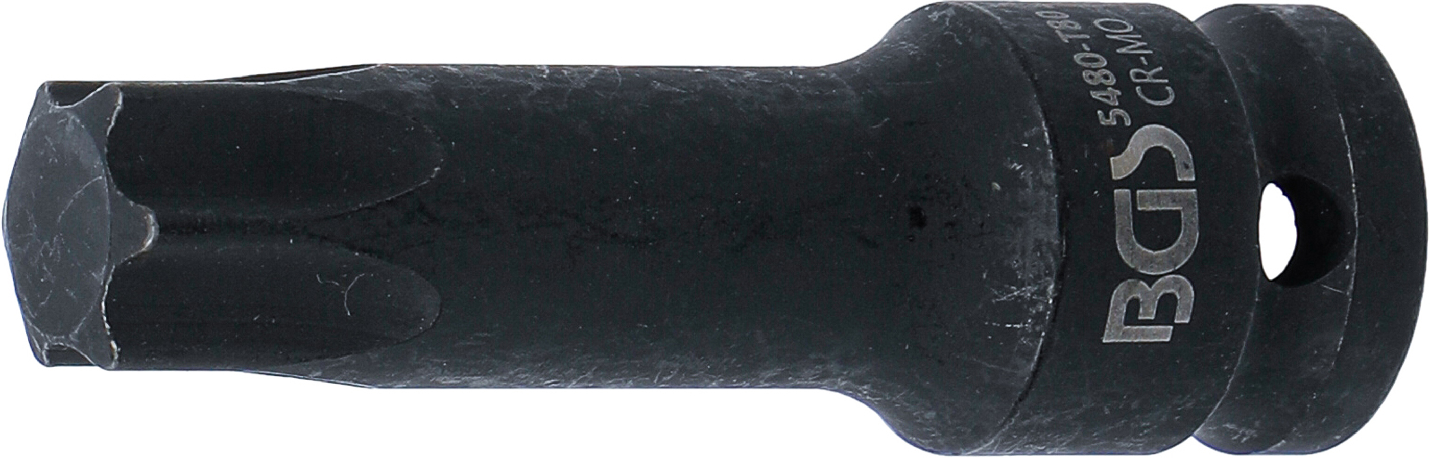 BGS Kraft-Bit-Einsatz | Länge 75 mm | Antrieb Innenvierkant 12,5 mm (1/2") | T-Profil (für Torx) T80