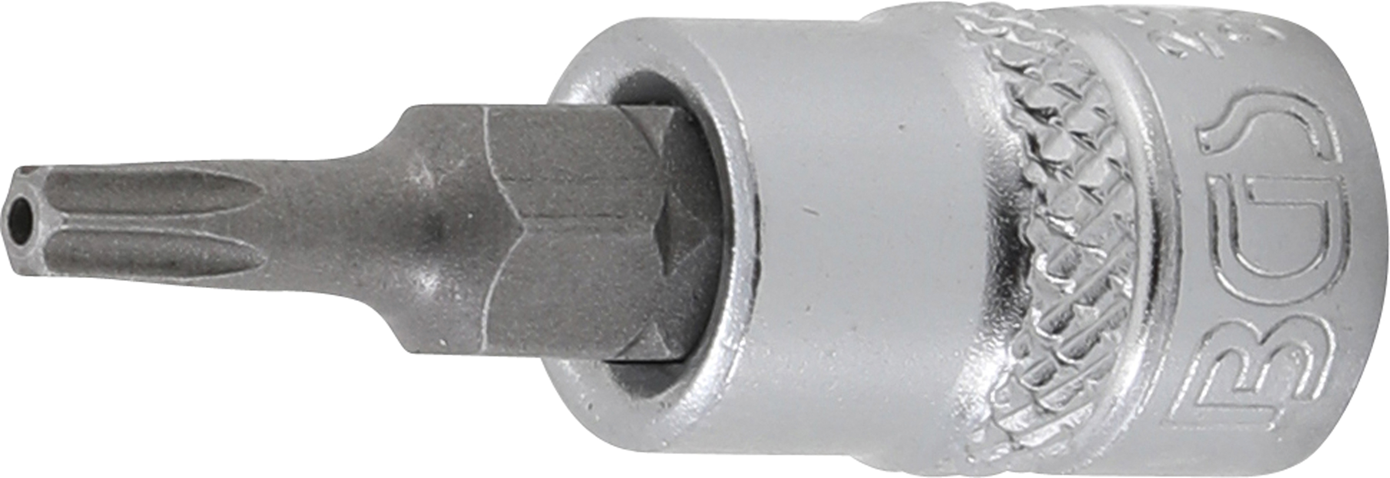 BGS Bit-Einsatz | Antrieb Innenvierkant 6,3 mm (1/4") | T-Profil (für Torx) mit Bohrung T15