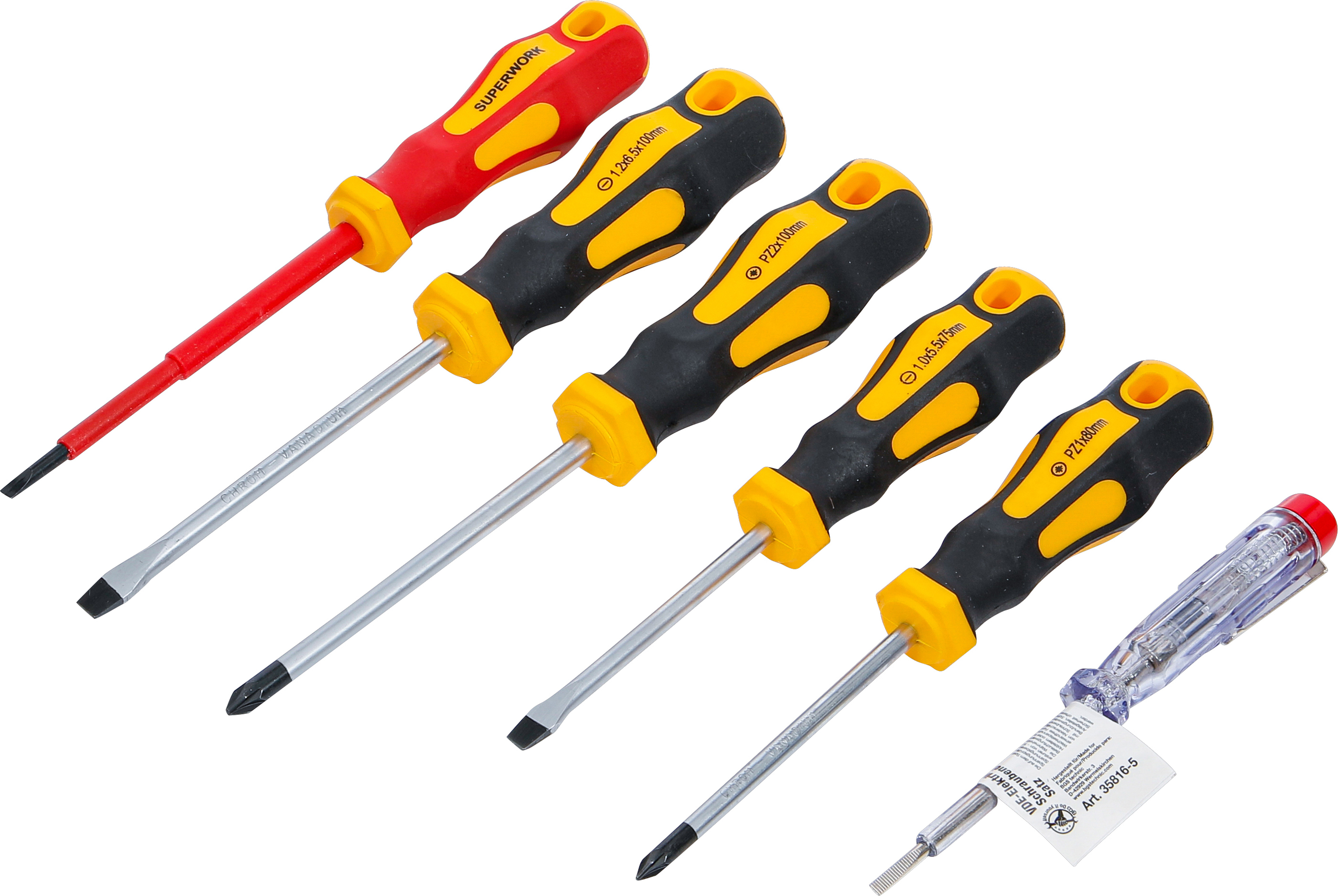 BGS VDE-Elektriker- / Schraubendreher-Satz | Schlitz / Kreuzschlitz | 6-tlg.