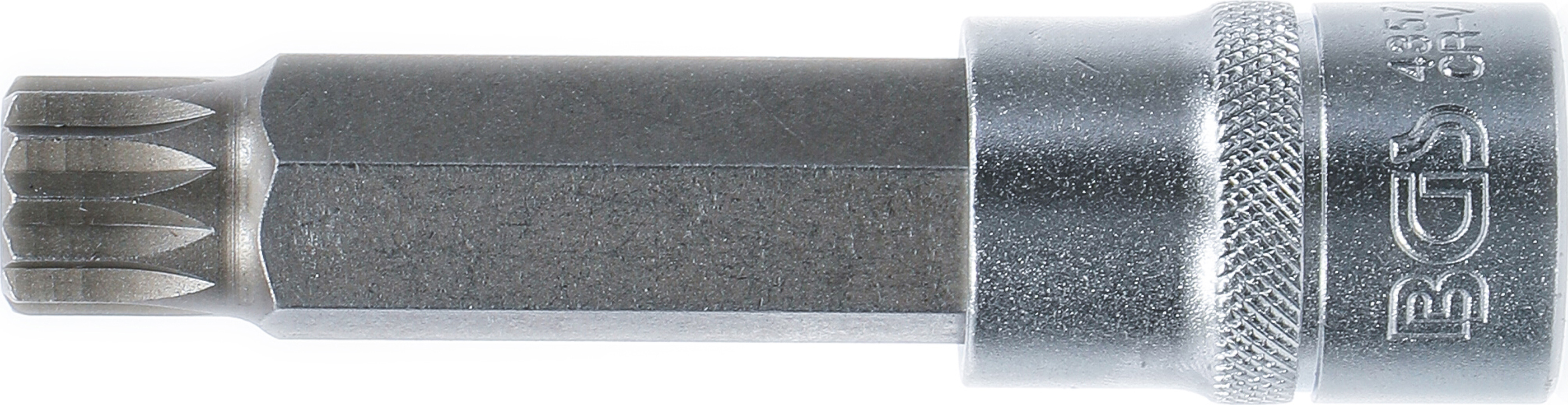 BGS Bit-Einsatz | Länge 100 mm | Antrieb Innenvierkant 12,5 mm (1/2") | Innenvielzahn (für XZN) mit Bohrung M16