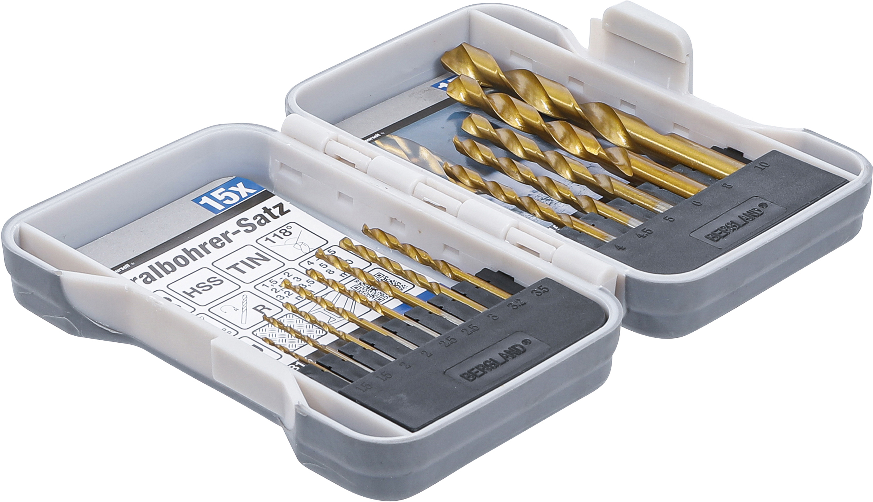 BGS HSS-Spiralbohrer-Satz | titan-nitriert | 1,5 - 10 mm | 15-tlg.