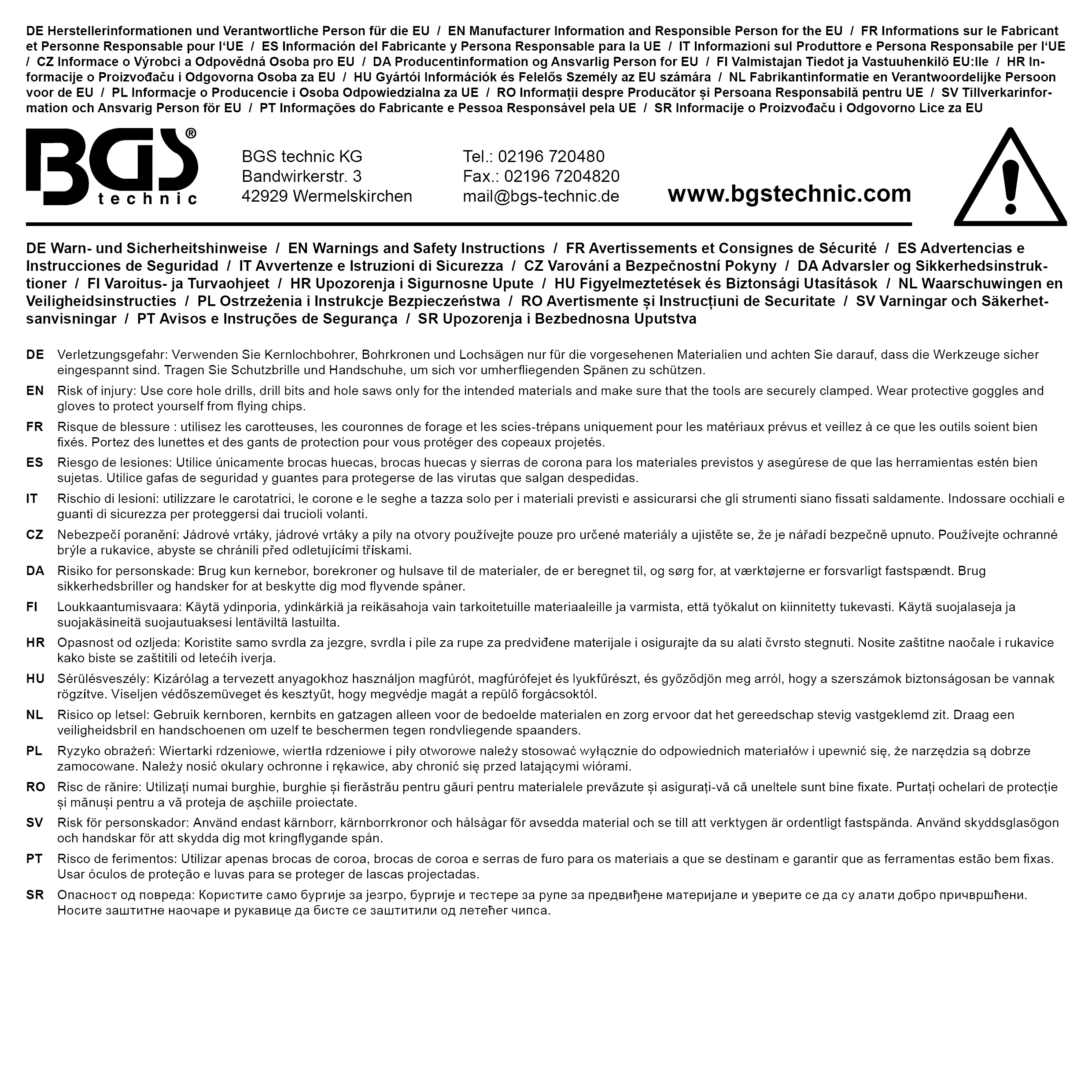 BGS Lochsägen-Satz | Ø 19 - 64 mm | Tiefe 24 mm | 11-tlg.
