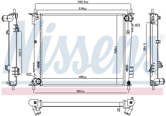 Kühler Motor (mit mechanischer getriebe) passt zu: KIA SOUL I 1.6D 02.09-12.14