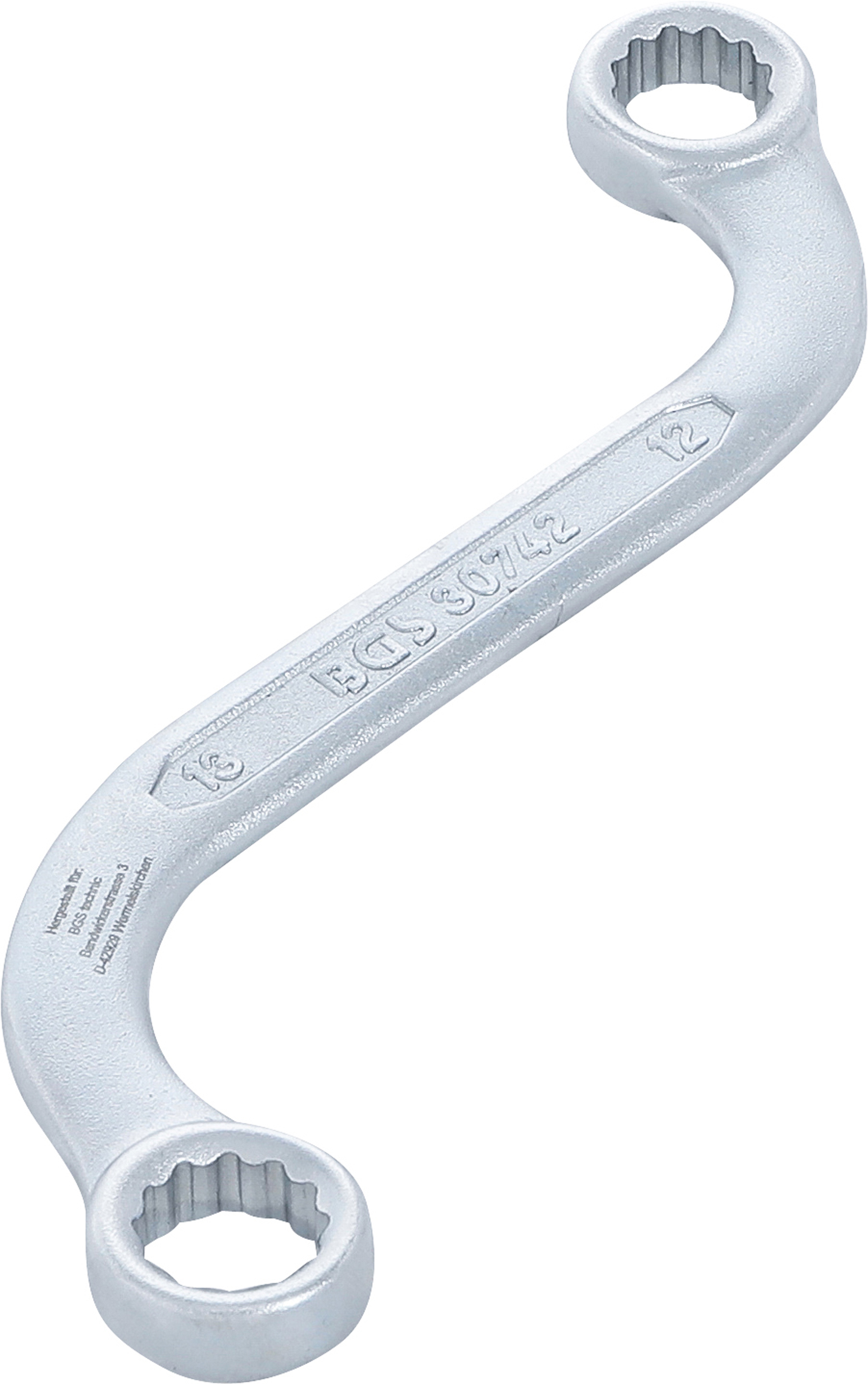 BGS S-Form Doppel-Ringschlüssel Zwölfkant | SW 12 x 13 mm
