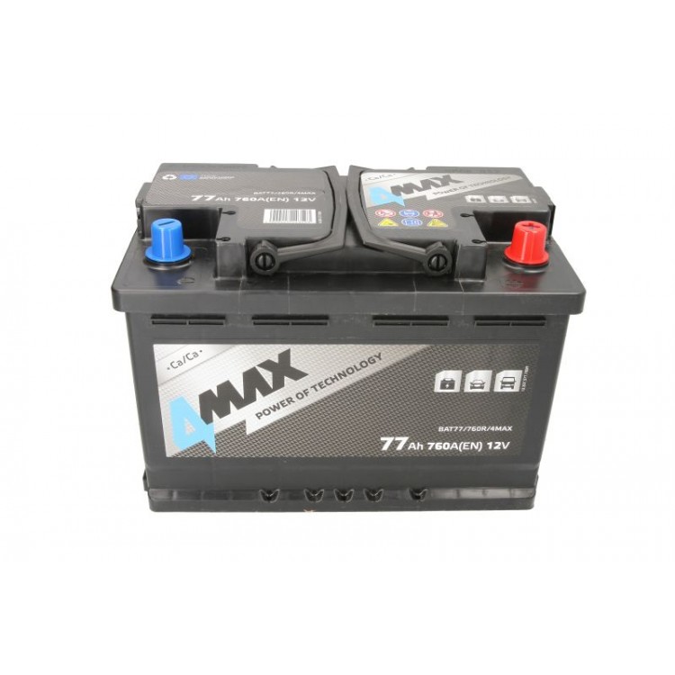 Starterbatterie 4MAX Autobatterie 12V 77Ah 760A