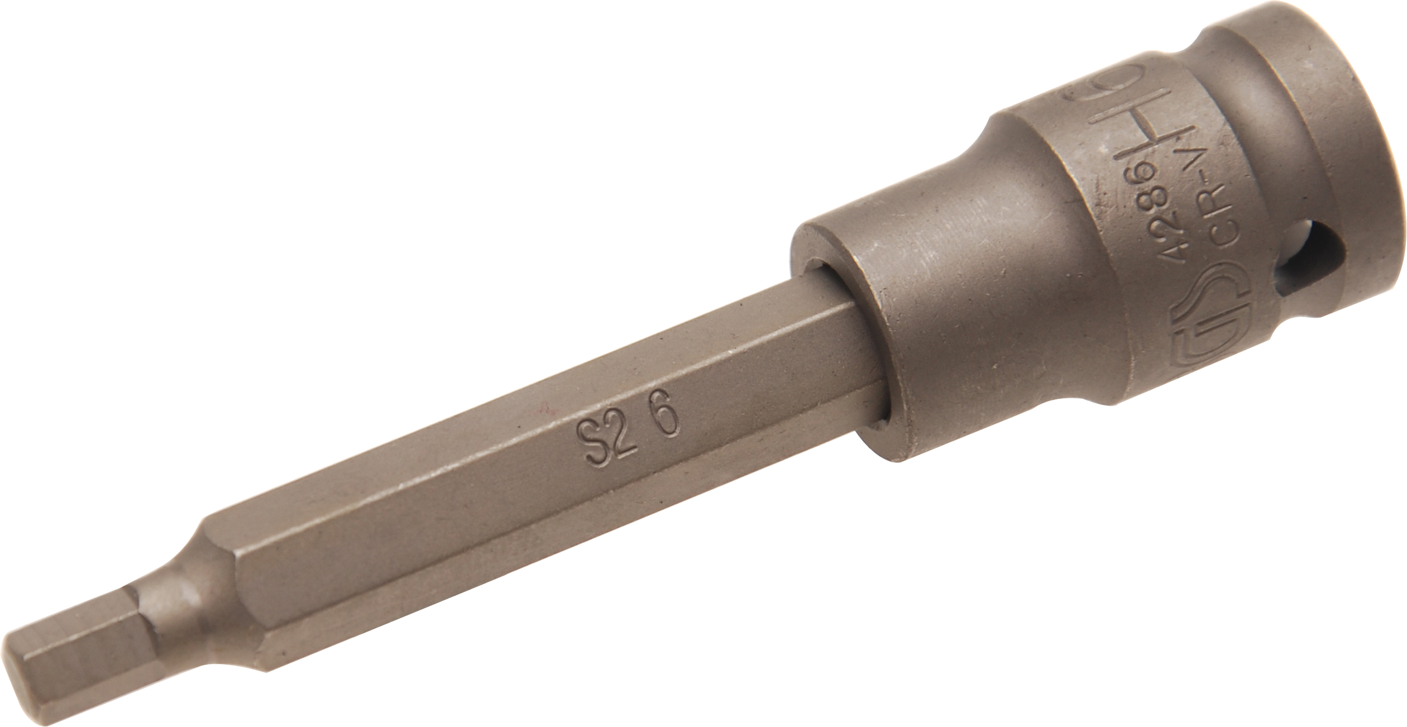 BGS Kraft-Bit-Einsatz | Länge 100 mm | Antrieb Innenvierkant 12,5 mm (1/2") | Innensechskant 6 mm
