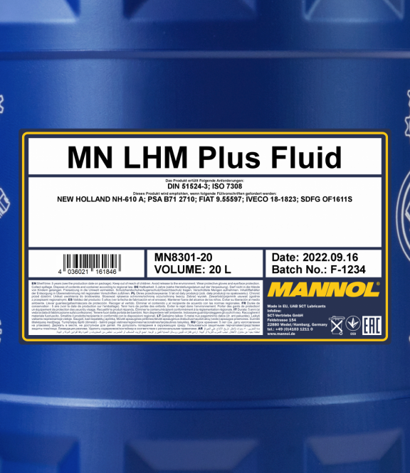 Mannol 8301 LHM+ Fluid Hydrauliköl 20 Liter