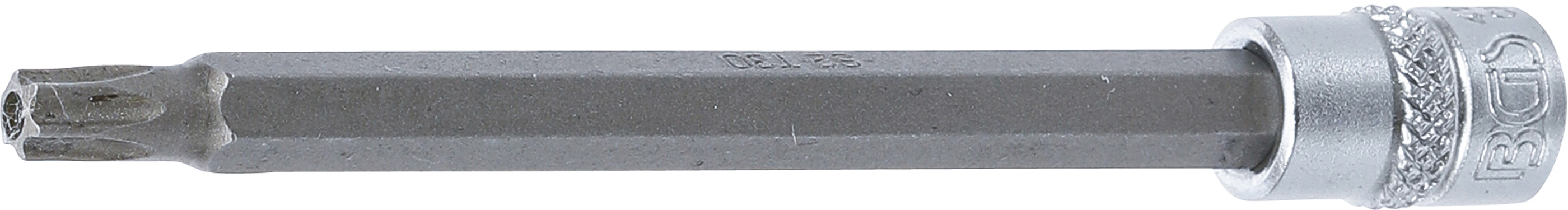 BGS Bit-Einsatz | Länge 100 mm | Antrieb Innenvierkant 6,3 mm (1/4") | T-Profil (für Torx) mit Bohrung T30