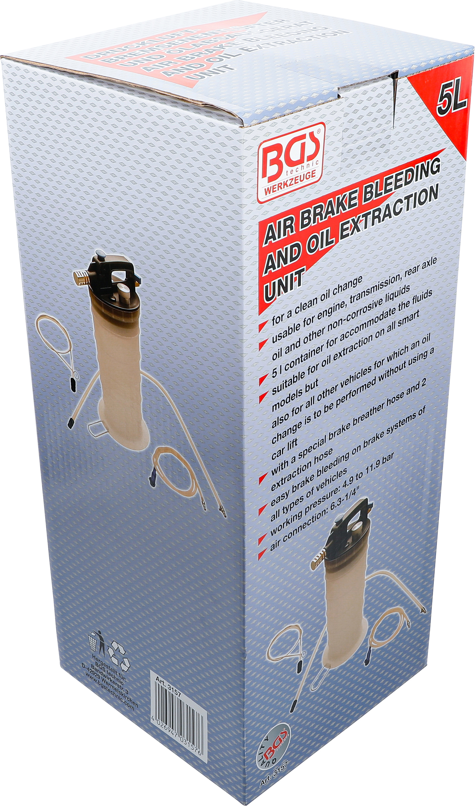 BGS Druckluft-Bremsenentlüfter und Ölabsauggerät