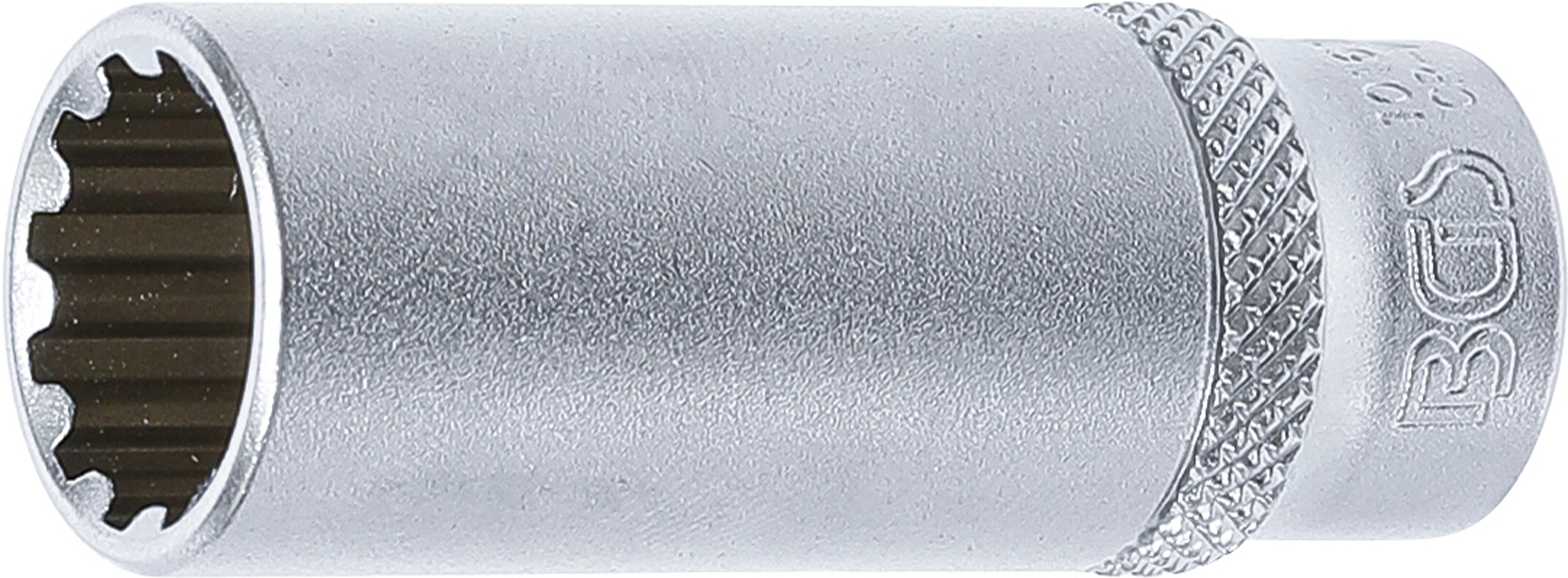 BGS Steckschlüssel-Einsatz Gear Lock, tief | Antrieb Innenvierkant 6,3 mm (1/4") | SW 13 mm