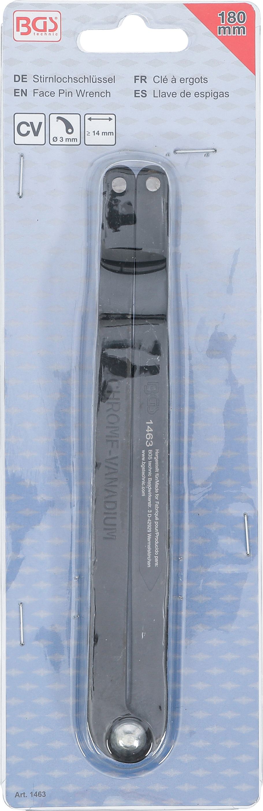 BGS Stirnlochschlüssel | verstellbar | 180 mm