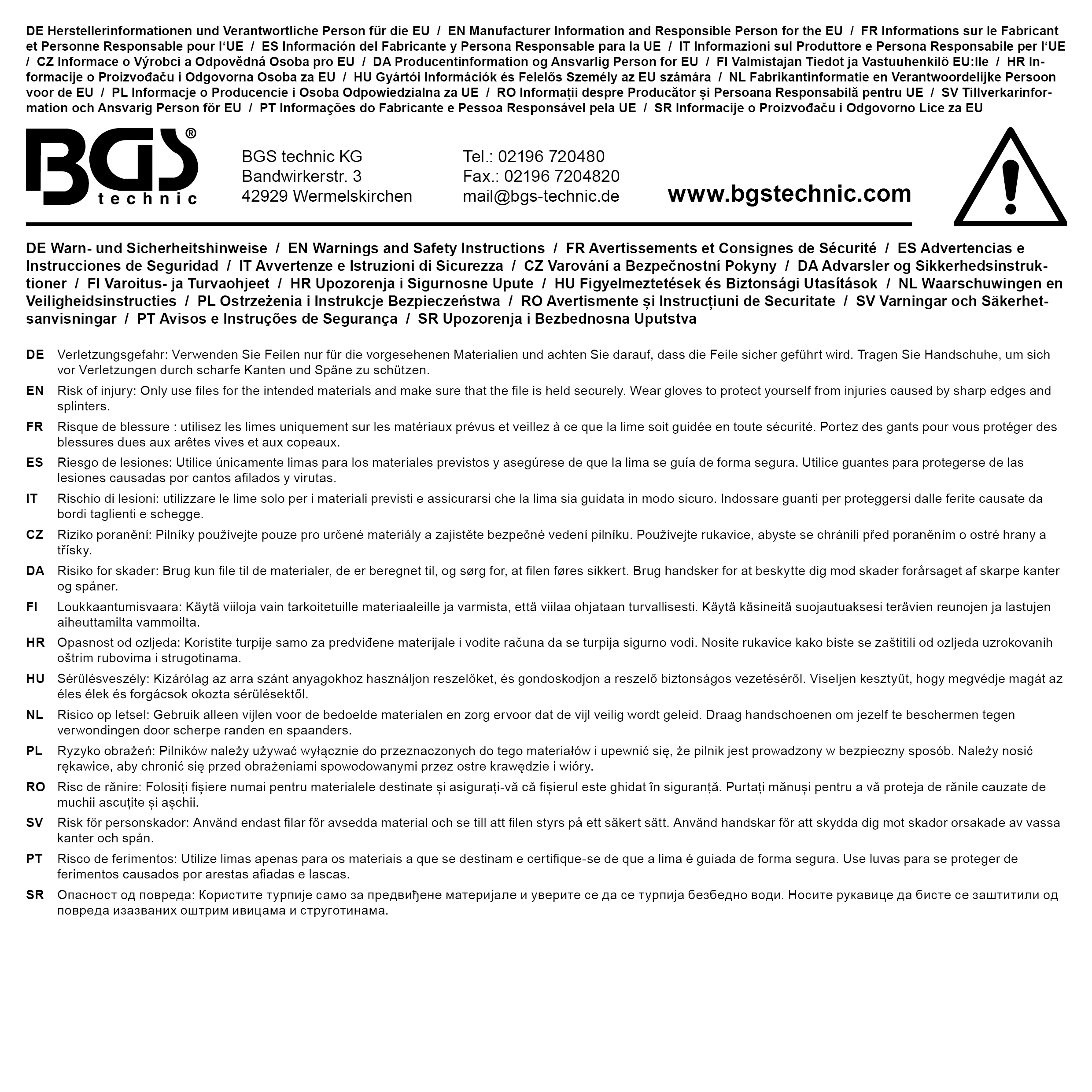 BGS Werkstattfeile | vierkant | Hieb 1 | 150 mm