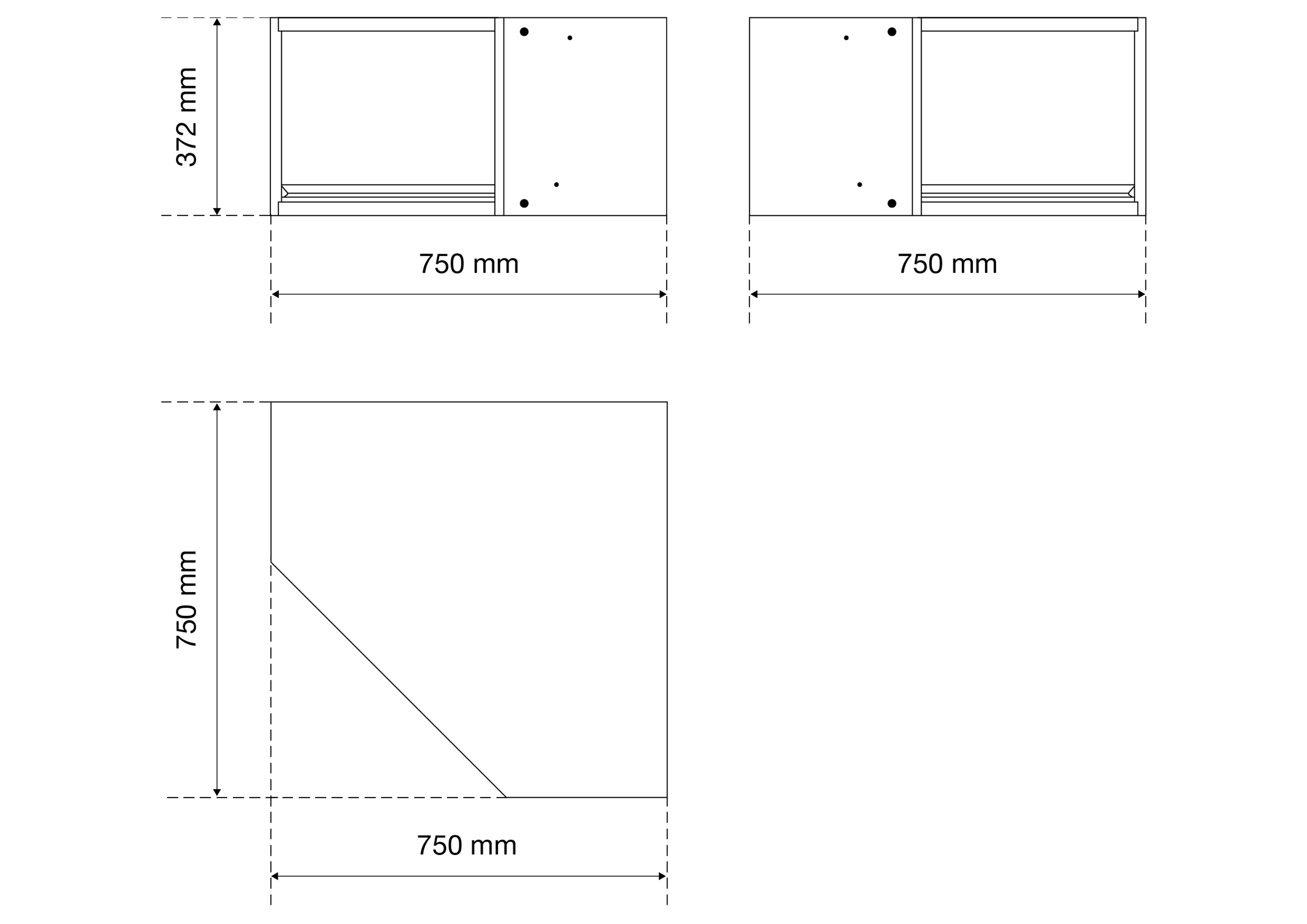 BGS Hängeschrank | mit Frontklappe | Eckelement