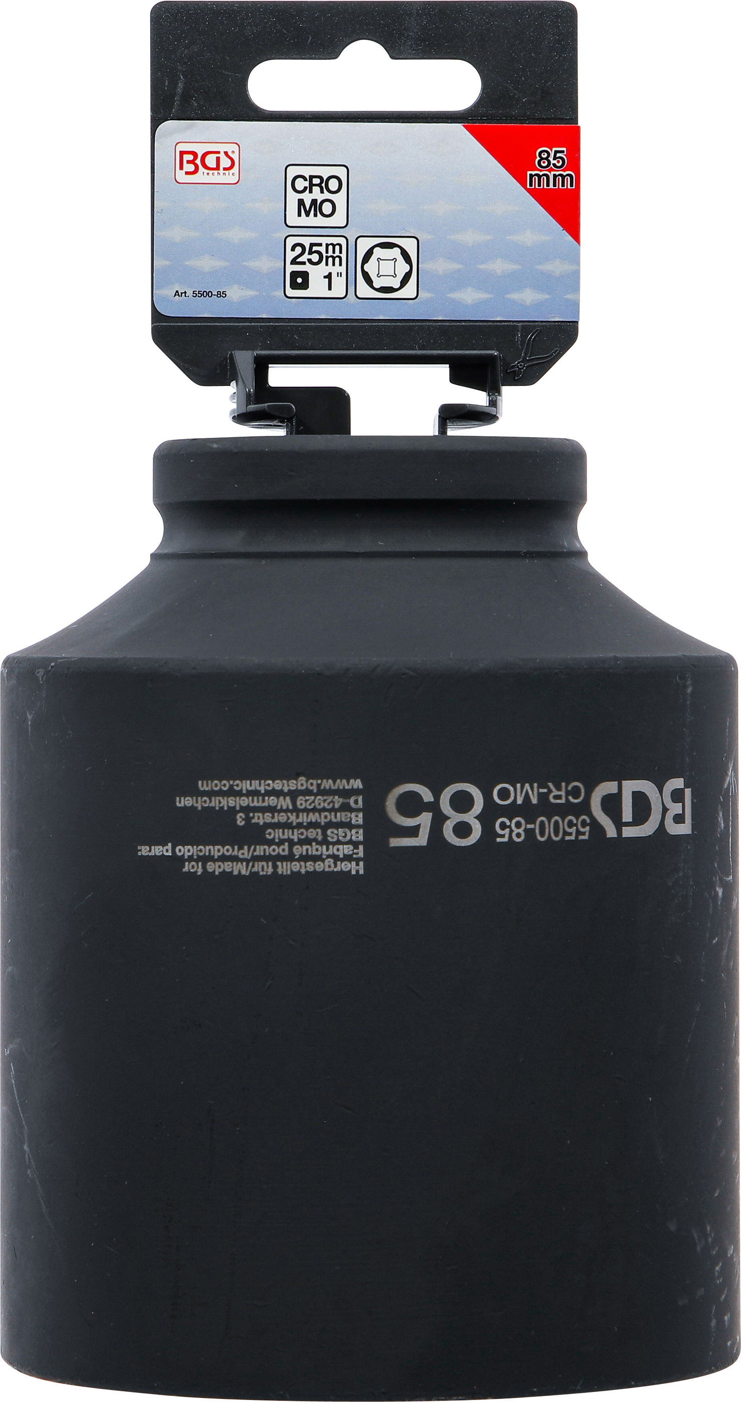 BGS Kraft-Steckschlüssel-Einsatz Sechskant, tief | Antrieb Innenvierkant 25 mm (1") | SW 85 mm