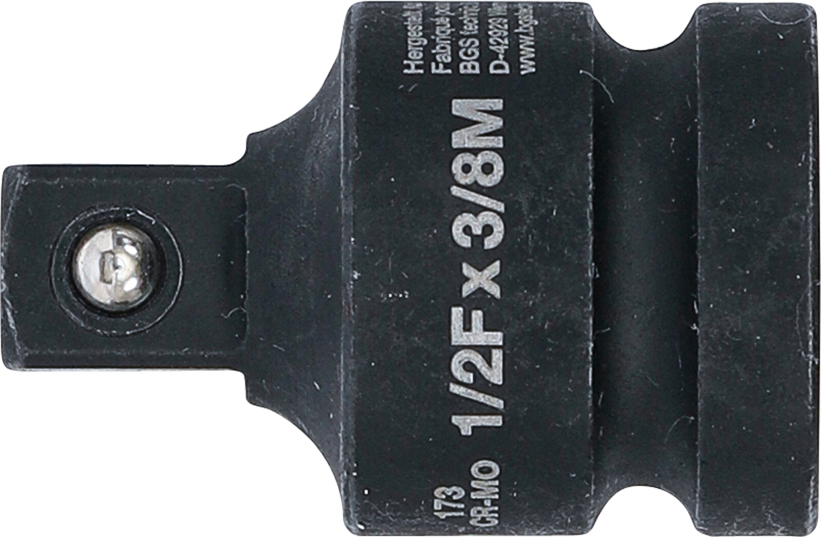 BGS Kraft-Steckschlüssel-Adapter | Innenvierkant 12,5 mm (1/2") - Außenvierkant 10 mm (3/8")