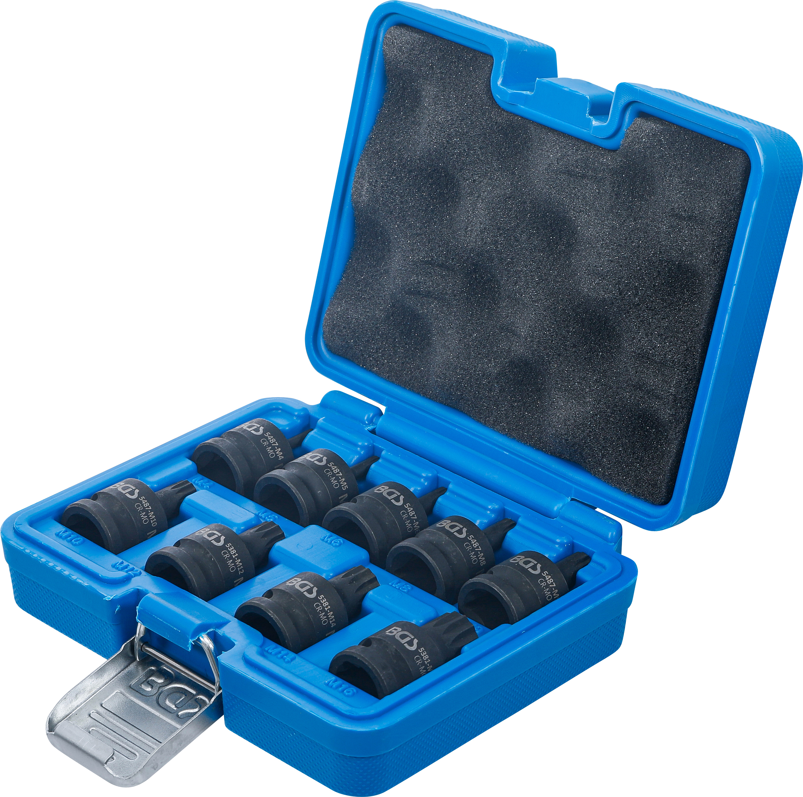BGS Kraft-Bit-Einsatz-Satz | Antrieb Innenvierkant 12,5 mm (1/2") | Innenvielzahn (für XZN) M4 - M16 | 9-tlg.