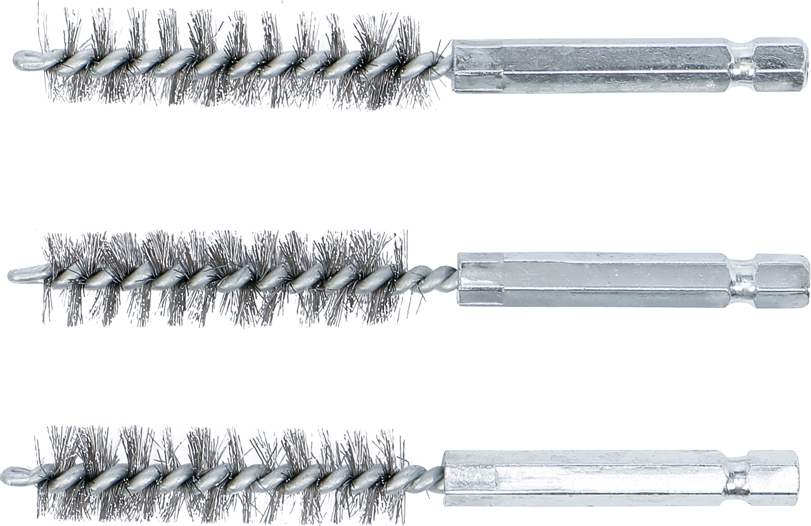 BGS Stahlbürste | 12 mm | Antrieb Außensechskant 6,3 mm (1/4") | 3-tlg.
