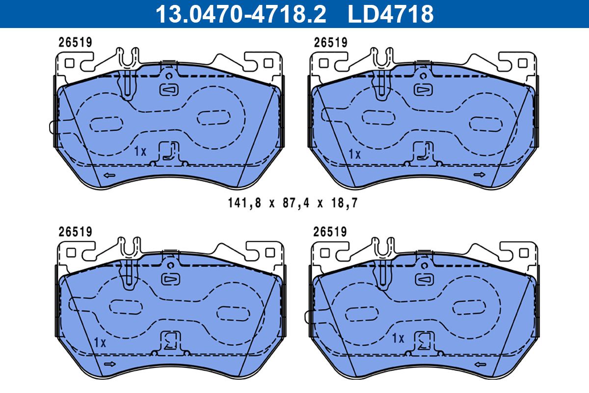 Bremsbelagsatz, Scheibenbremse
