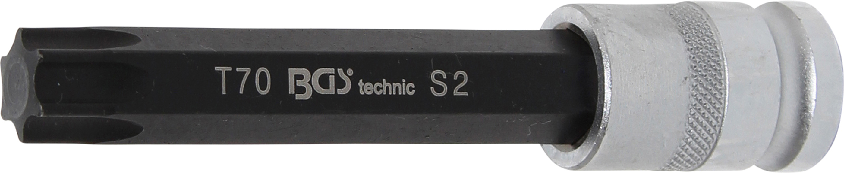BGS Bit-Einsatz | Länge 120 mm | Antrieb Innenvierkant 12,5 mm (1/2") | T-Profil (für Torx) T70