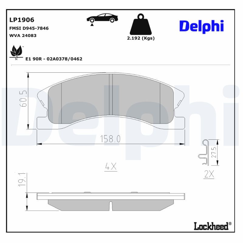 Bremsbelagsatz, Scheibenbremse