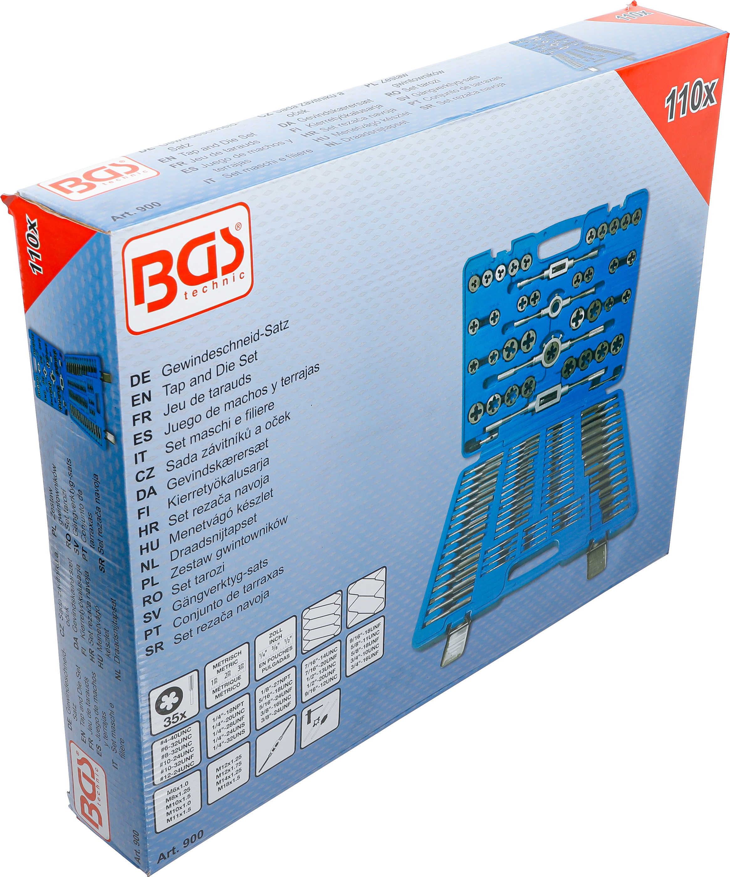 BGS Gewindeschneid-Satz | metrisch / Zoll | 110-tlg.