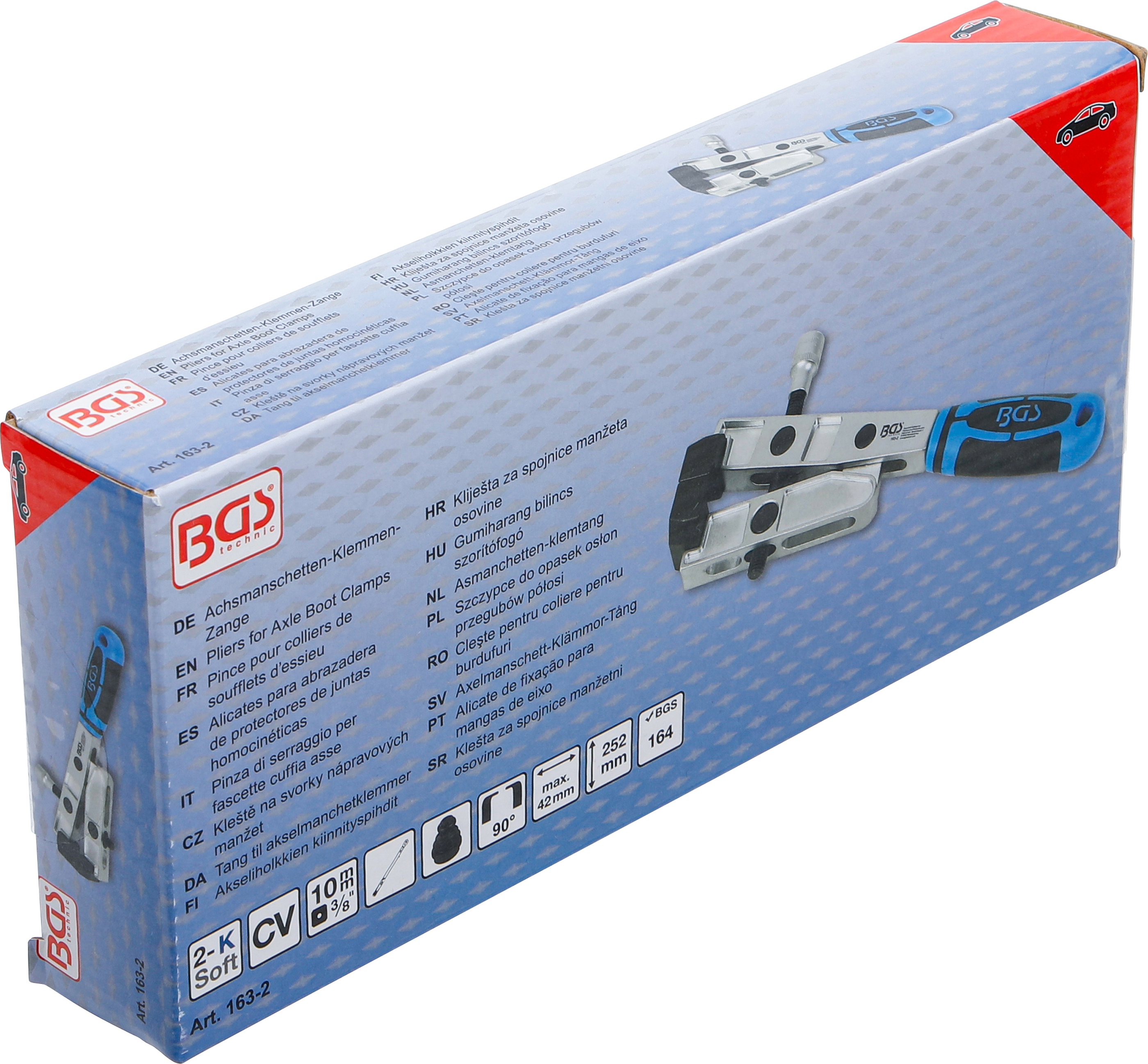 BGS Achsmanschetten-Klemmen-Zange | Drehmomentbetrieb | 90° abgewinkelt