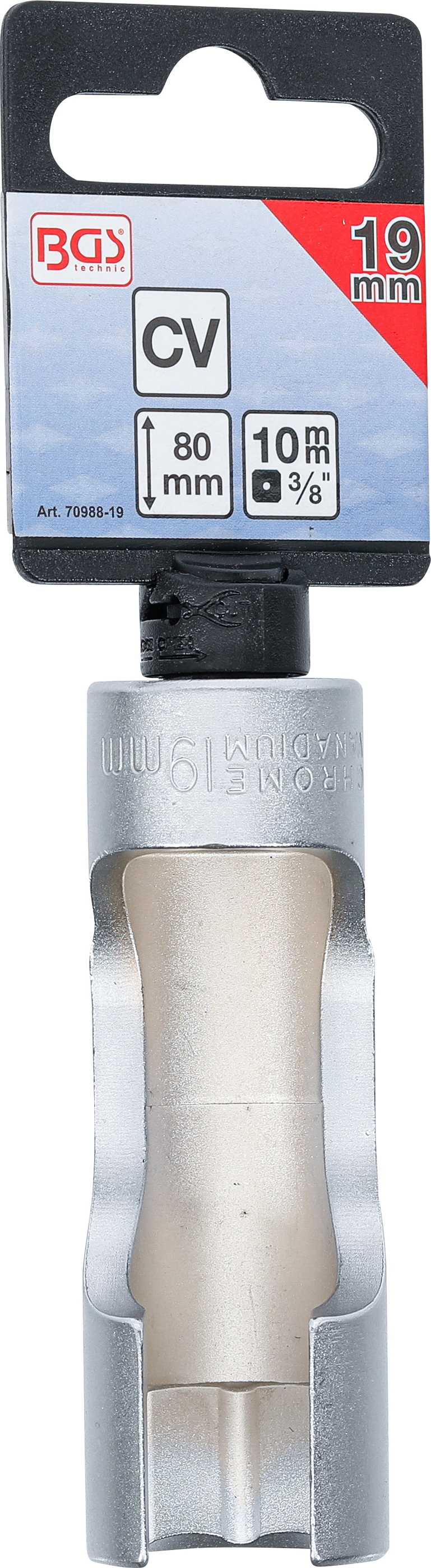 BGS Spezial-Steckschlüssel-Einsatz, geschlitzt | Antrieb Innenvierkant 10 mm (3/8") | SW 19 mm