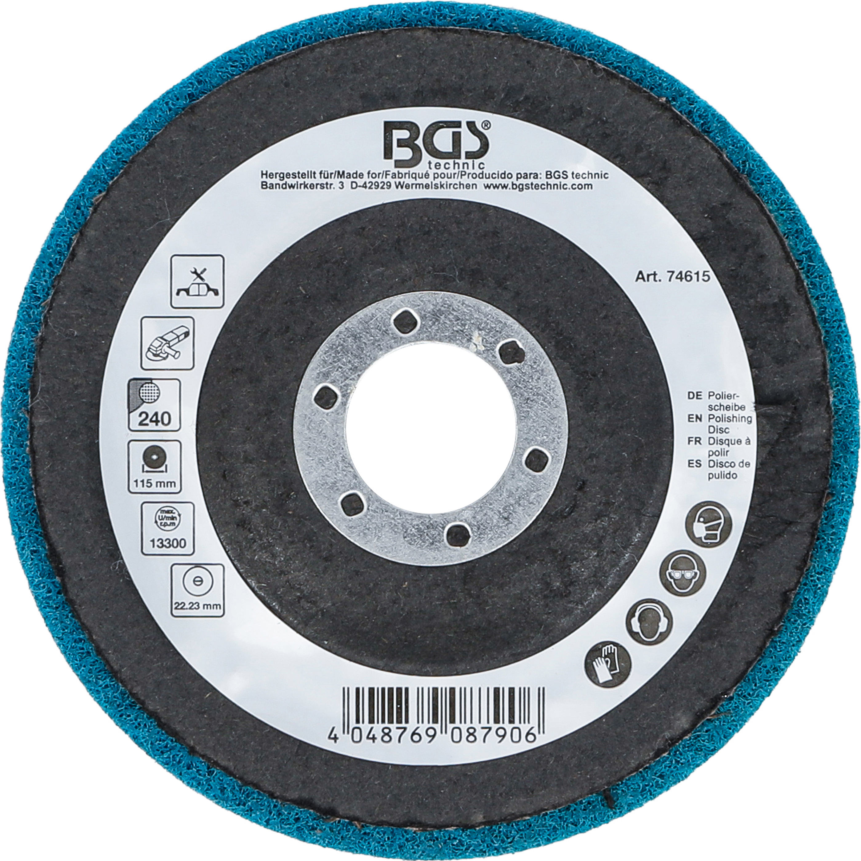 BGS Polierscheibe | Aluminiumoxid | Ø 115 mm | Körnung 240