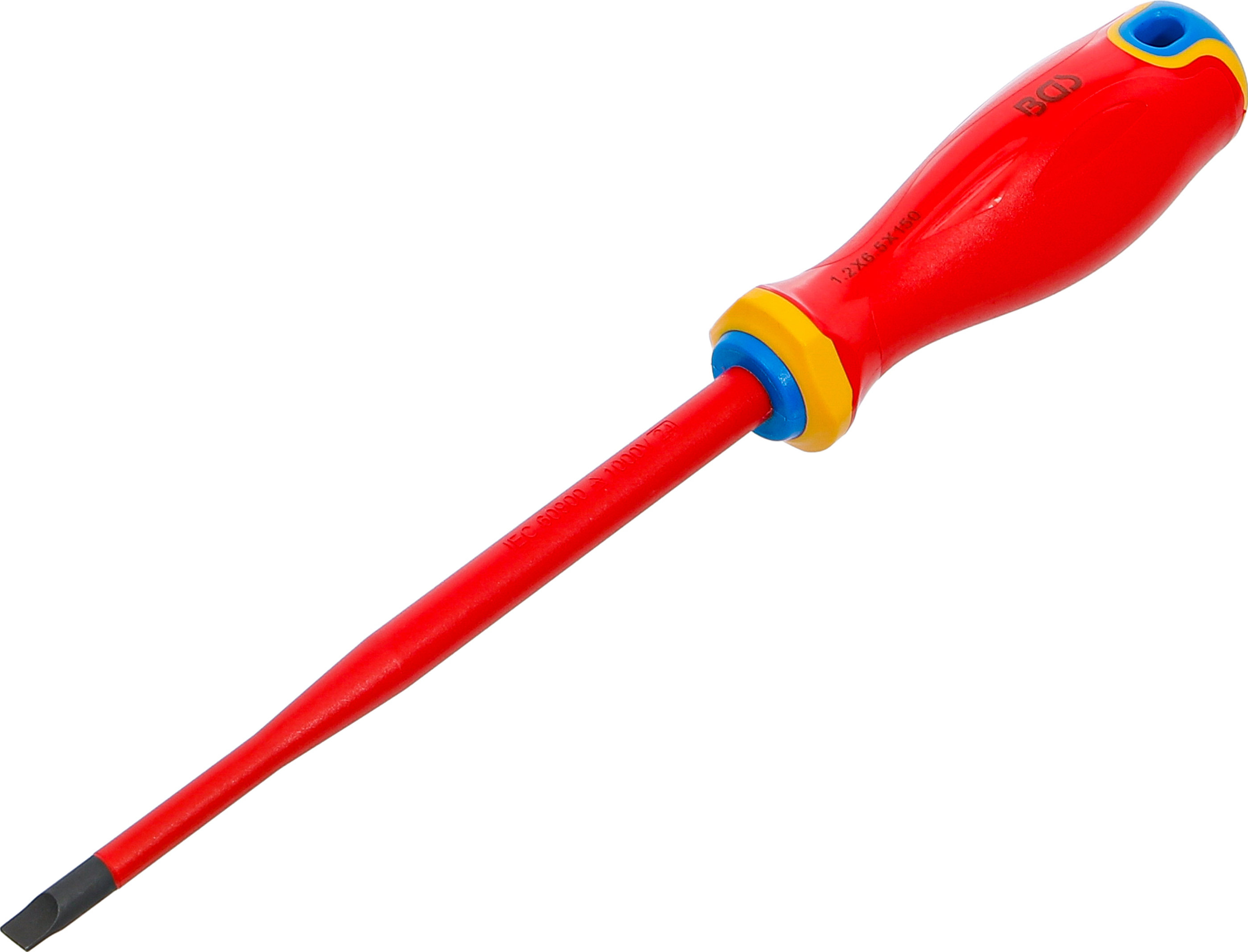 BGS VDE-Schraubendreher | extra dünne Spitze | Schlitz 6,5 mm