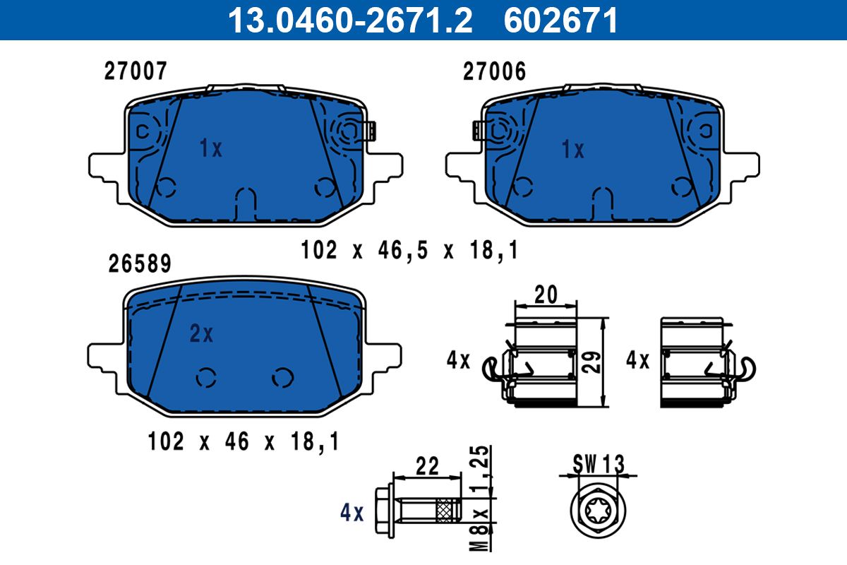 Bremsbelagsatz, Scheibenbremse