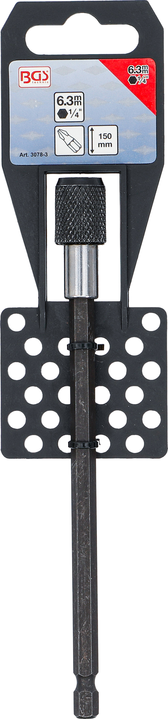 BGS Verlängerung | für Bits, Bürsten, etc. | Abtrieb Innensechskant 6,3 mm (1/4") | 150 mm