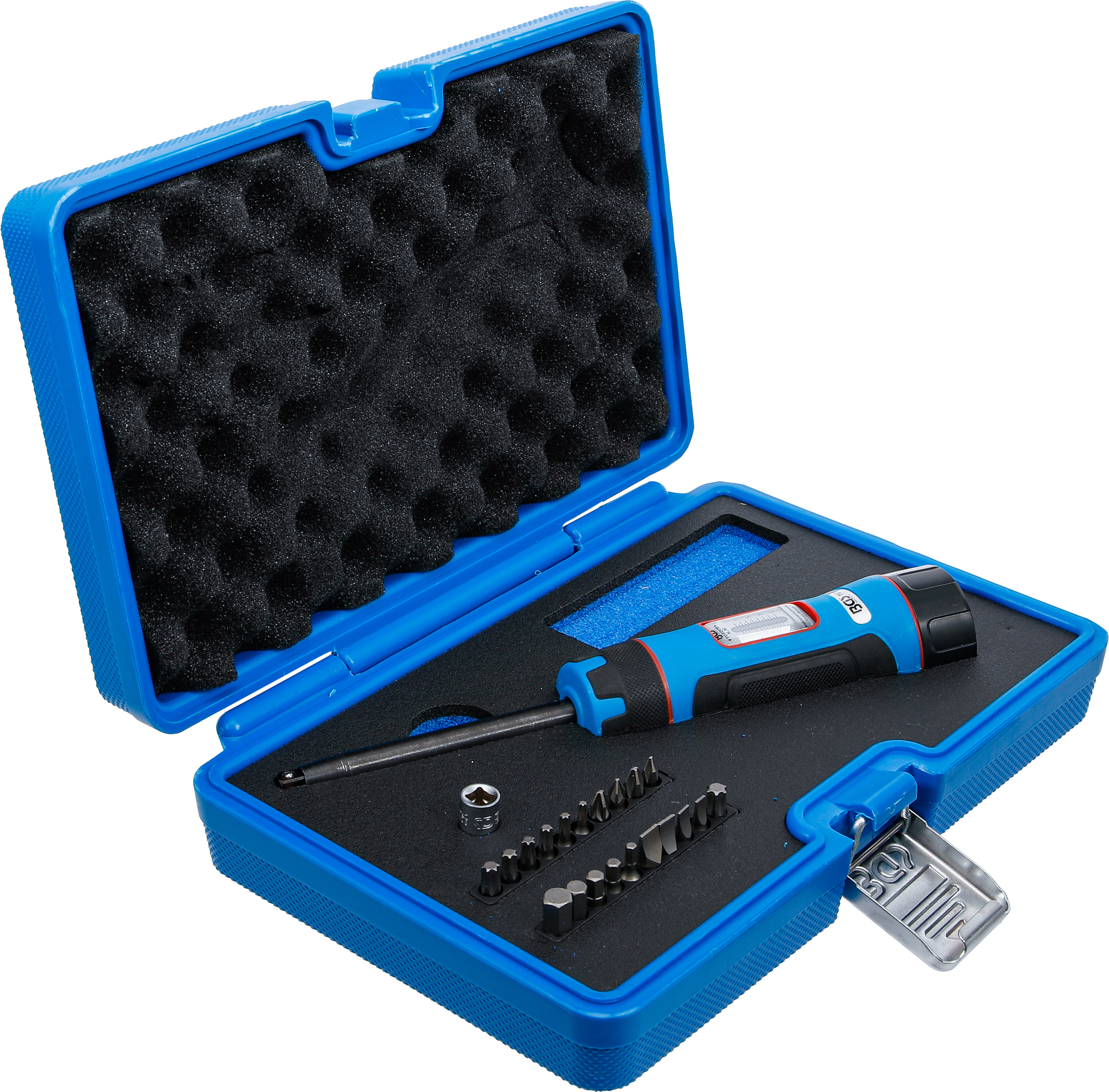 BGS Drehmomentschrauber-Satz | mit Bit-Satz | Abtrieb Außenvierkant 6,3 mm (1/4") | 1 - 8 Nm | 22-tlg.