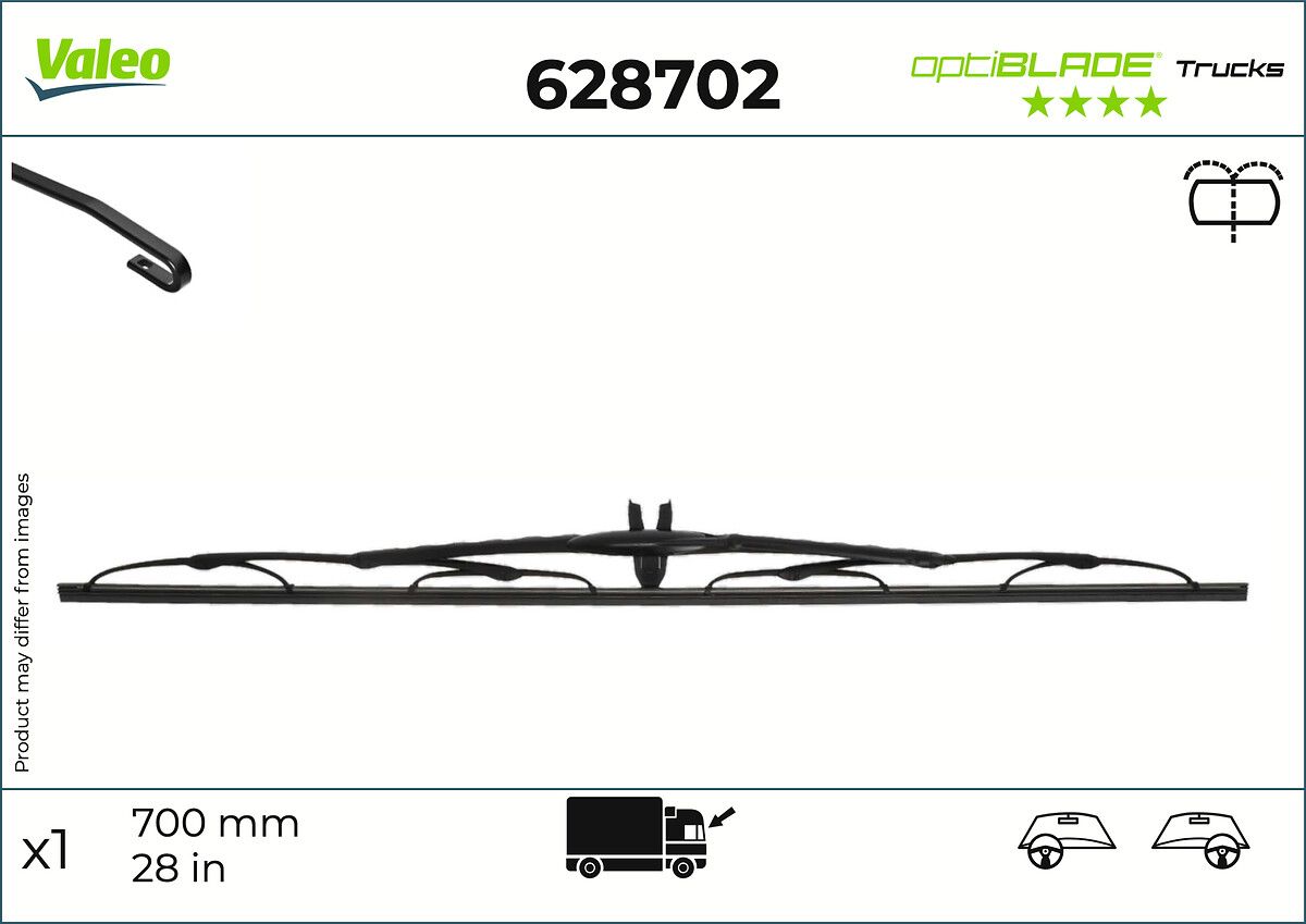 Wischerblatt Bügelwischer vorne (1Stück) Optiblade 700mm passt zu: SCANIA G II, L, P II, R II, S 09.16-