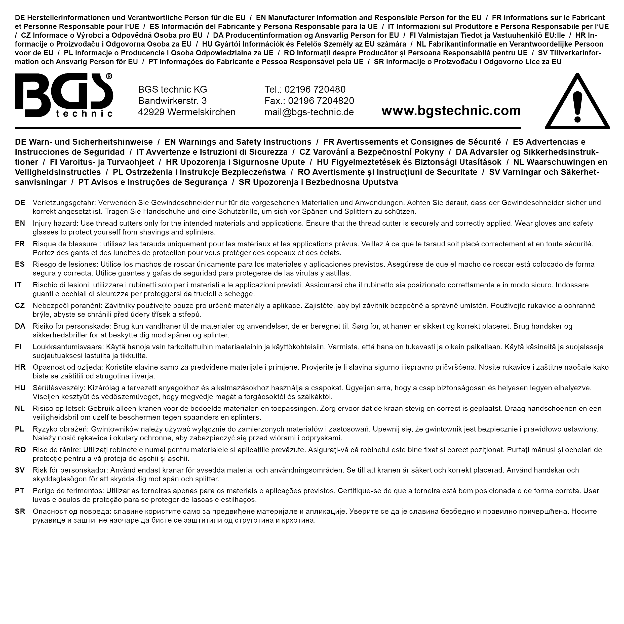 BGS Gewindeschneid-Satz | M1 - M2,5 | 31-tlg.