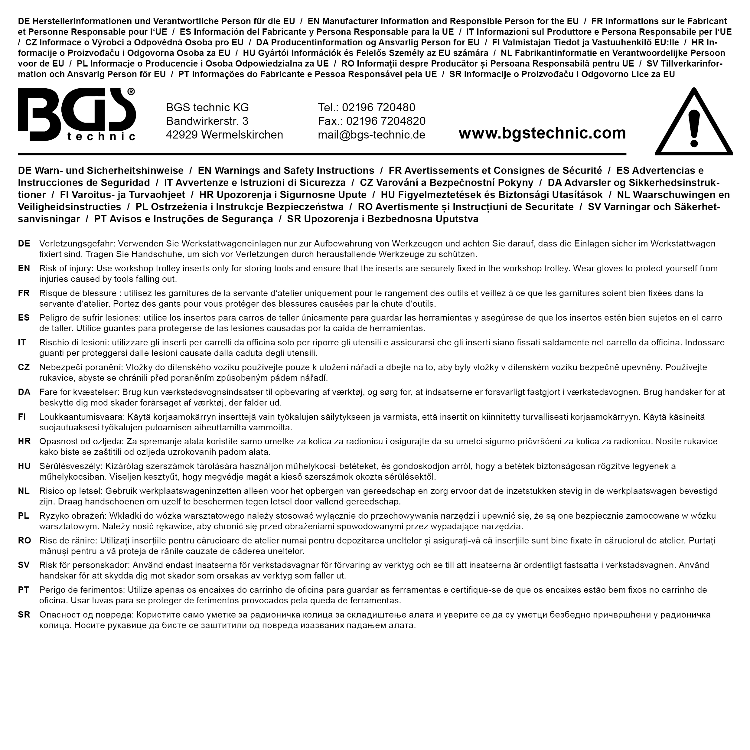 BGS Werkstattwageneinlage 1/6: Felgenschloss-Werkzeug-Satz für Audi | 20-tlg.