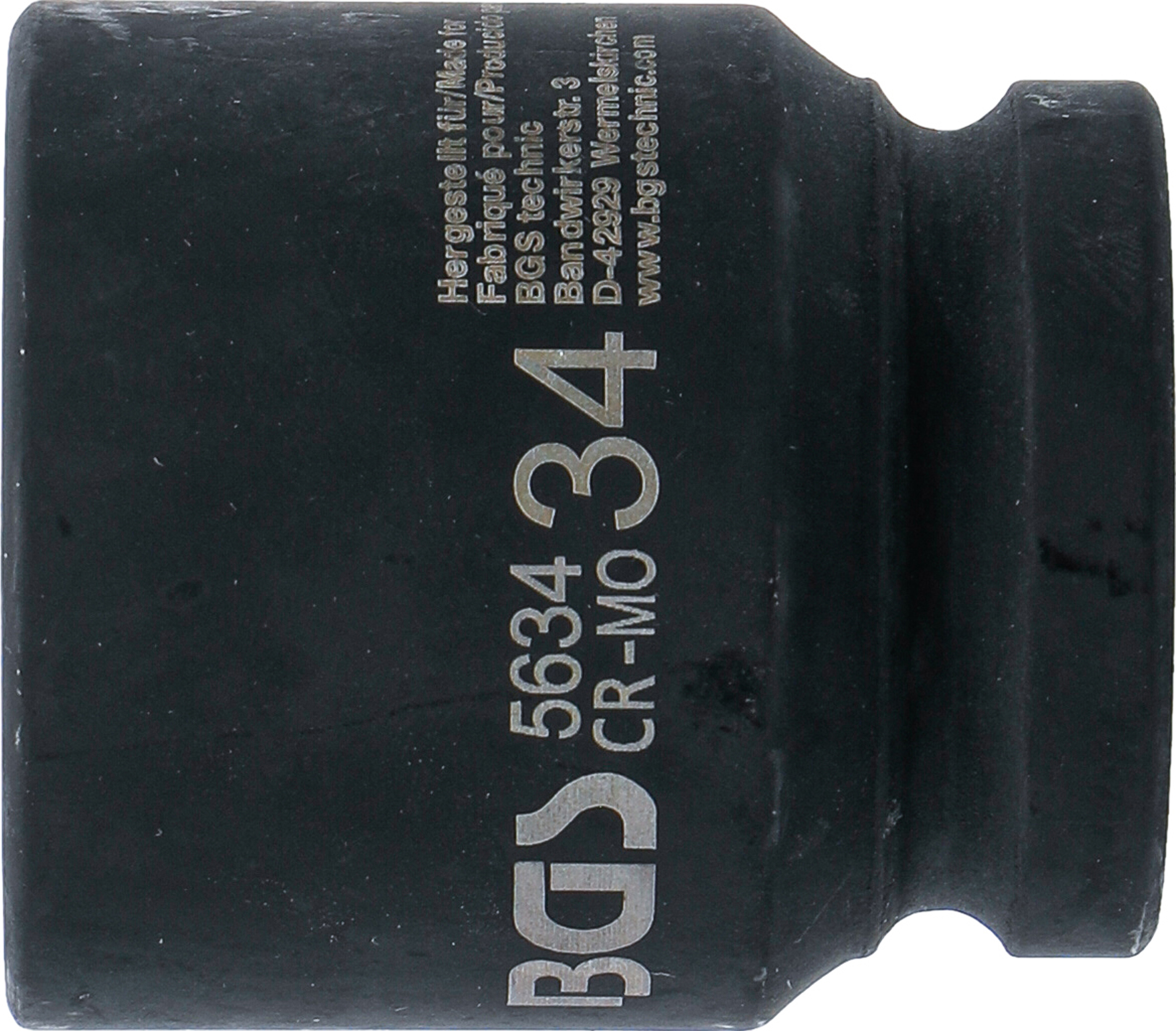 BGS Kraft-Steckschlüssel-Einsatz Sechskant | Antrieb Innenvierkant 20 mm (3/4") | SW 34 mm