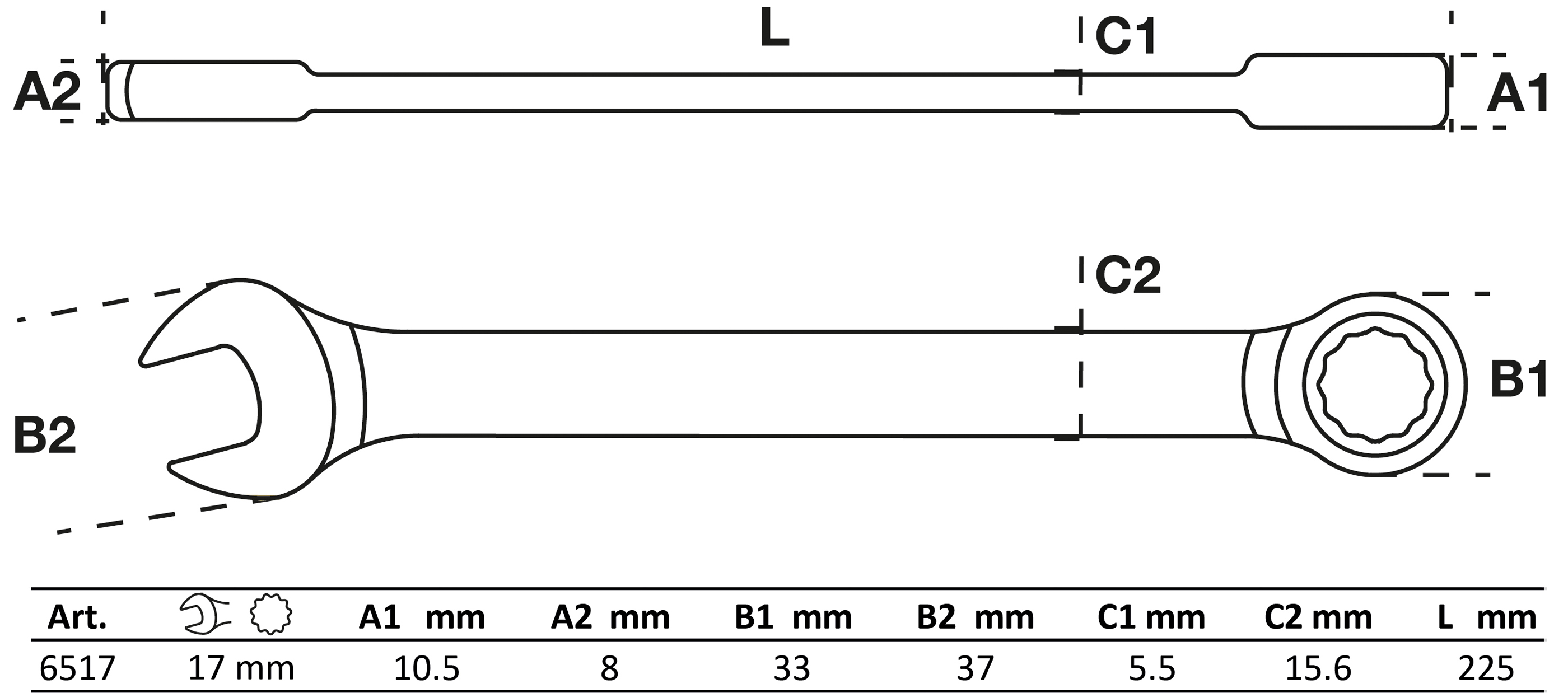 BGS Ratschenring-Maulschlüssel | SW 17 mm