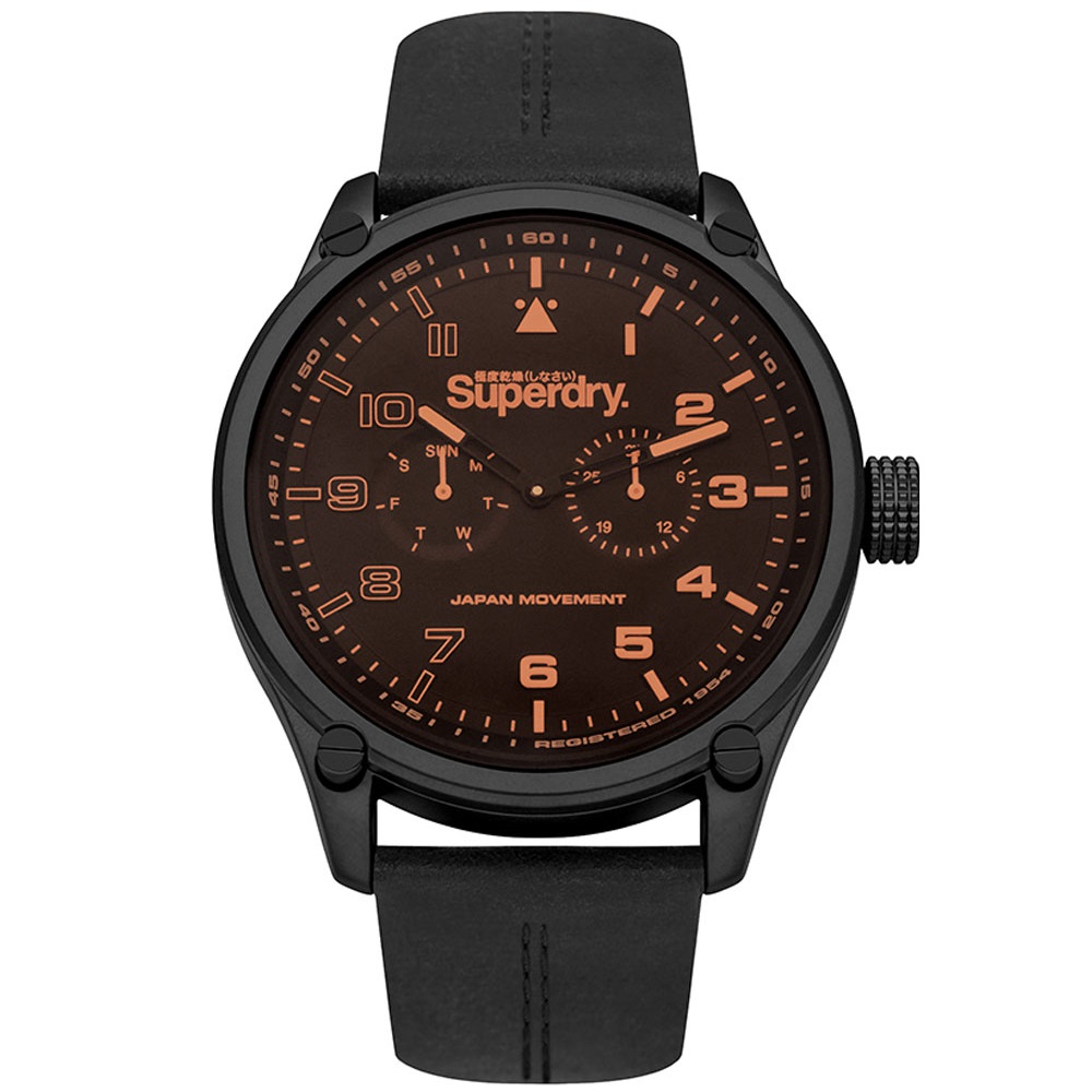 Superdry Herrenuhr SYG208OB Herren Analog Quarz Uhr mit Leder Armband SUPER DEAL