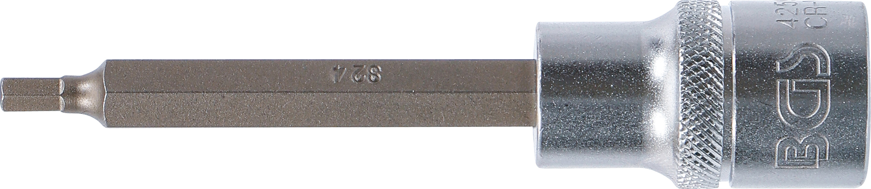 BGS Bit-Einsatz | Länge 100 mm | Antrieb Innenvierkant 12,5 mm (1/2") | Innensechskant 4 mm